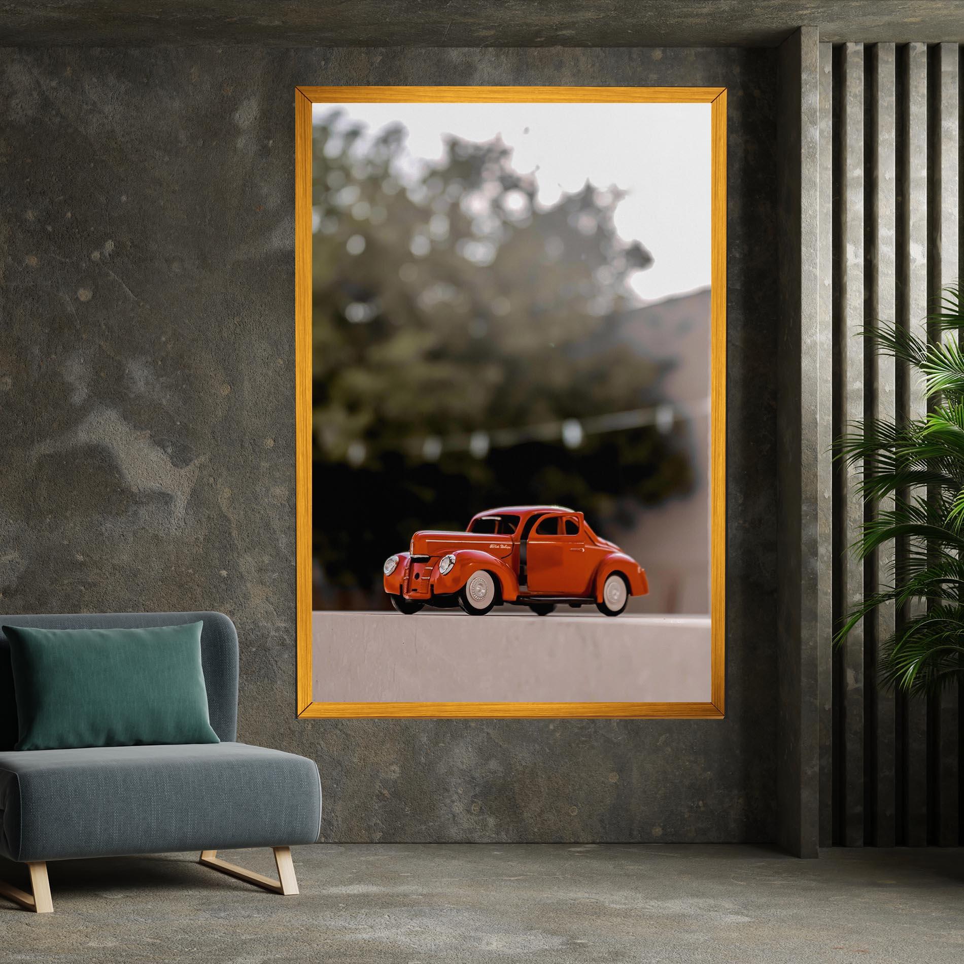 Vászonkép Orange Toy Car mockup 7