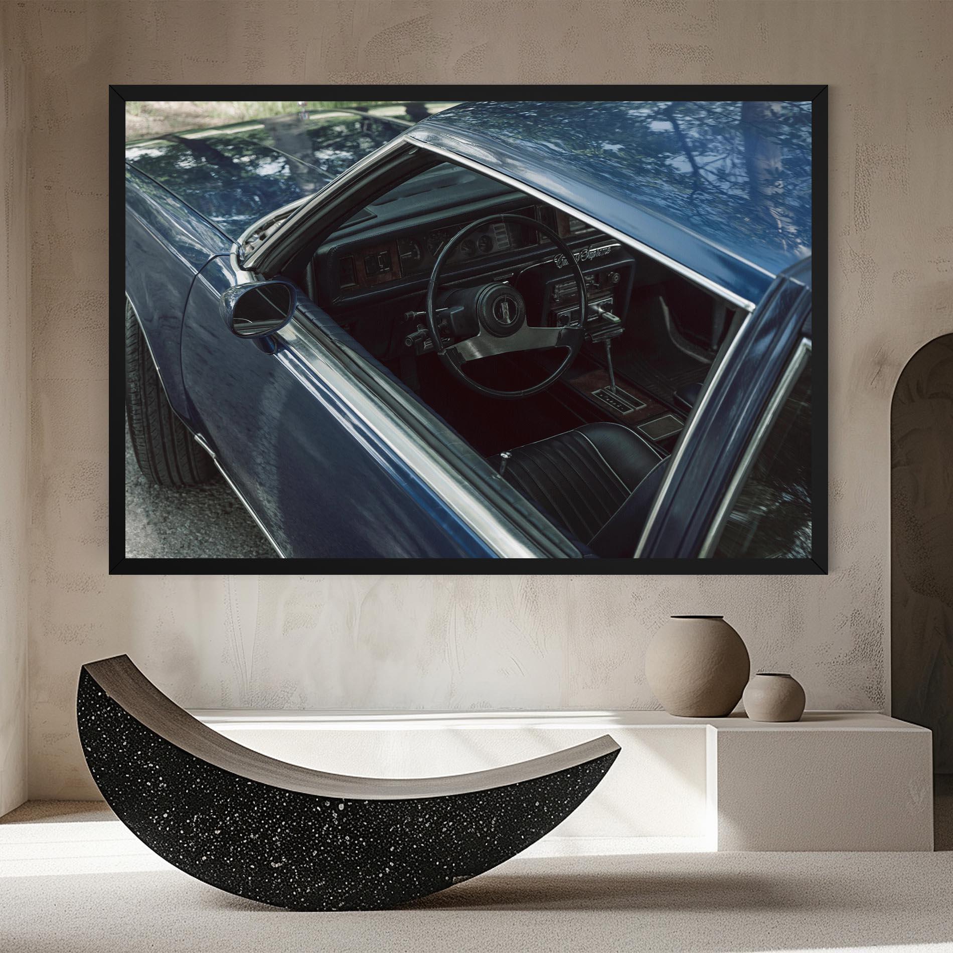 Vászonkép Old Blue Car mockup 8