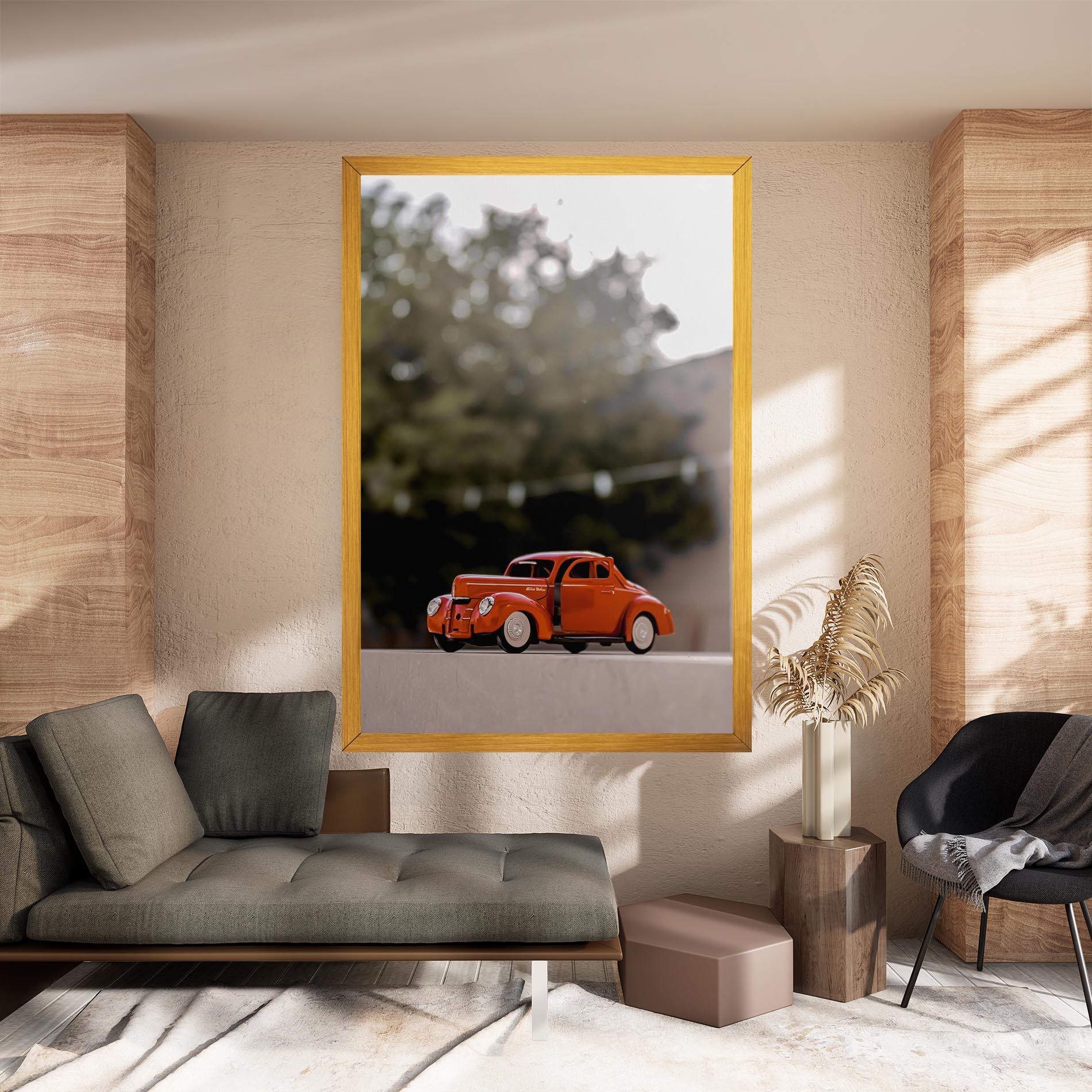Vászonkép Orange Toy Car mockup 8