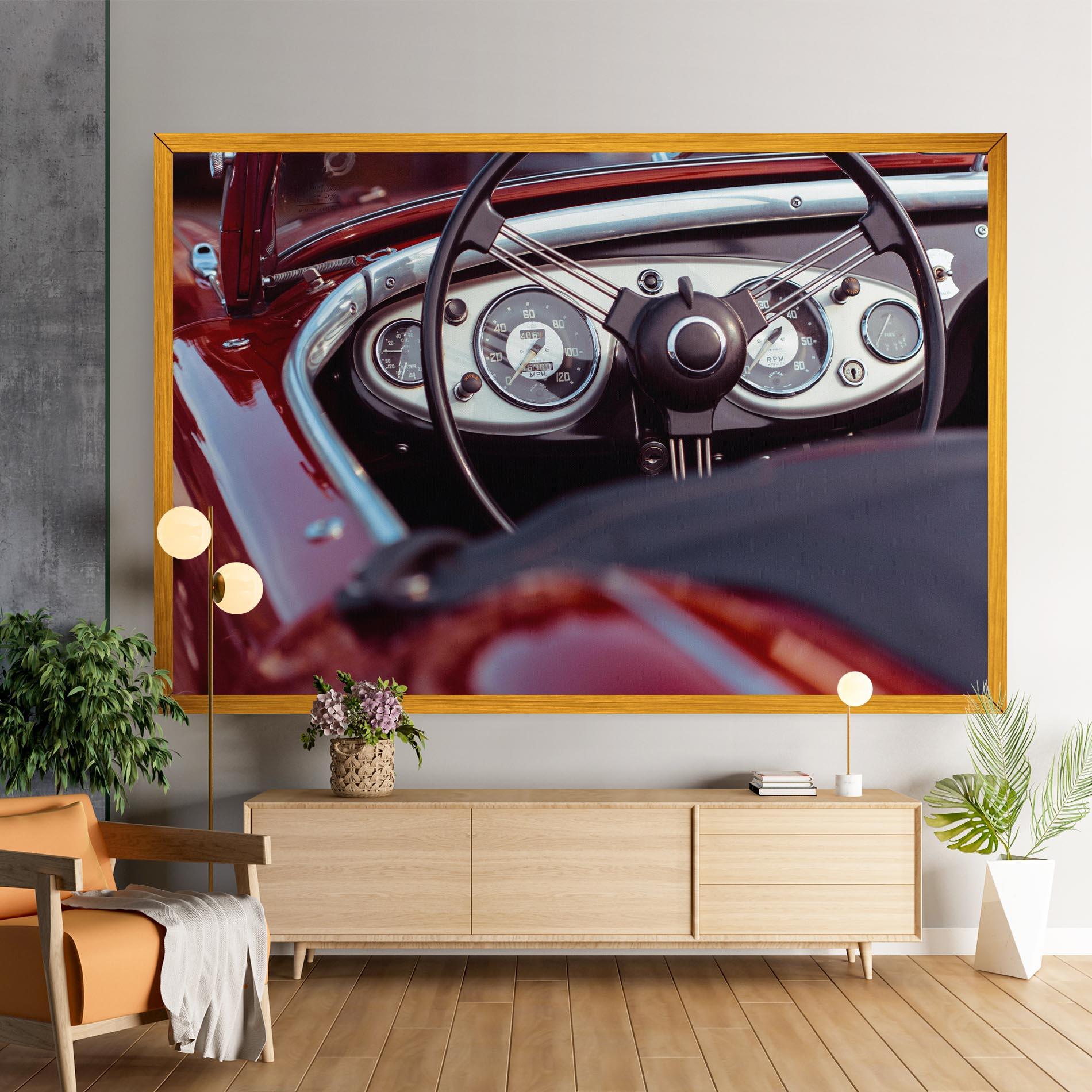 Vászonkép Classic Red Car mockup 9