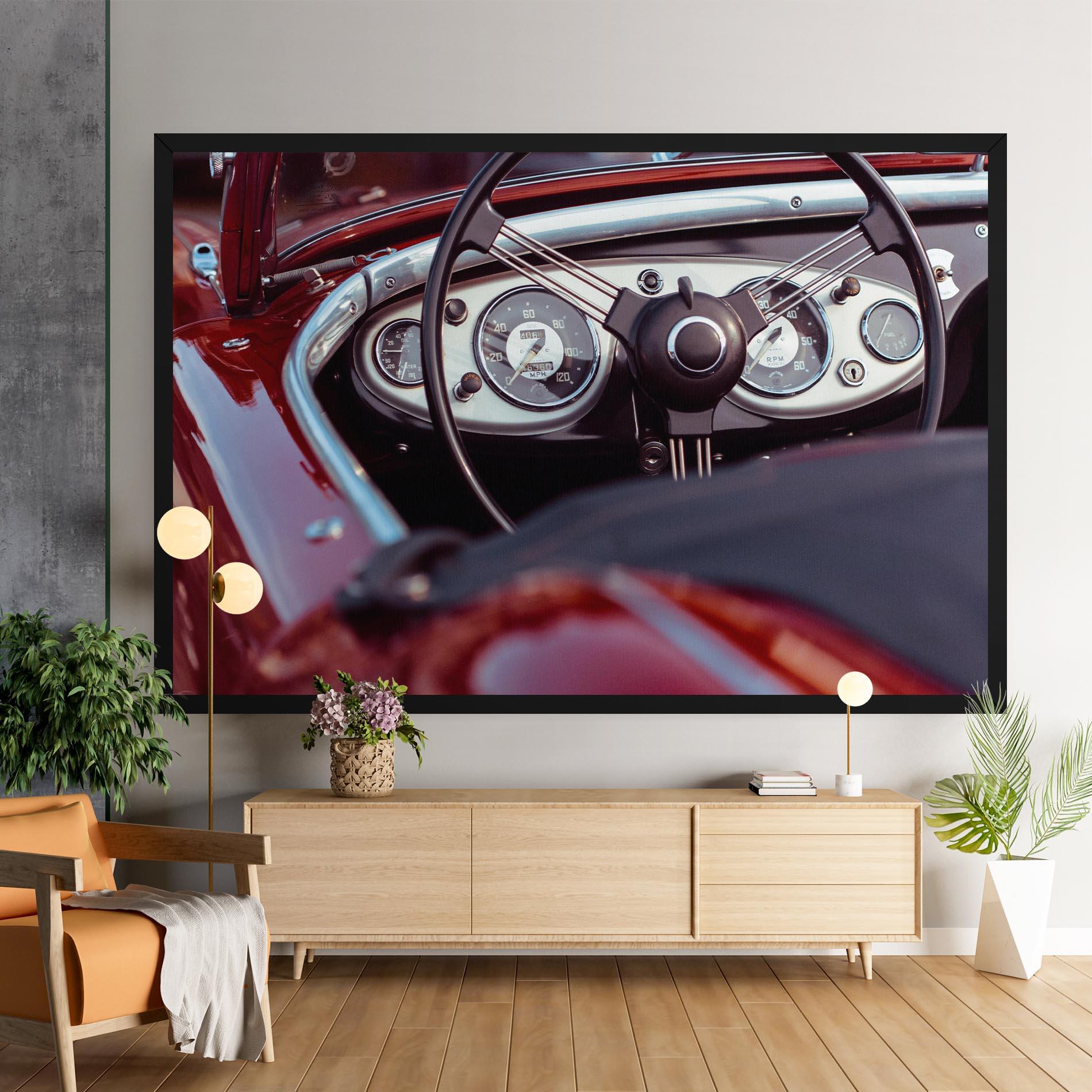 Vászonkép Classic Red Car mockup 9