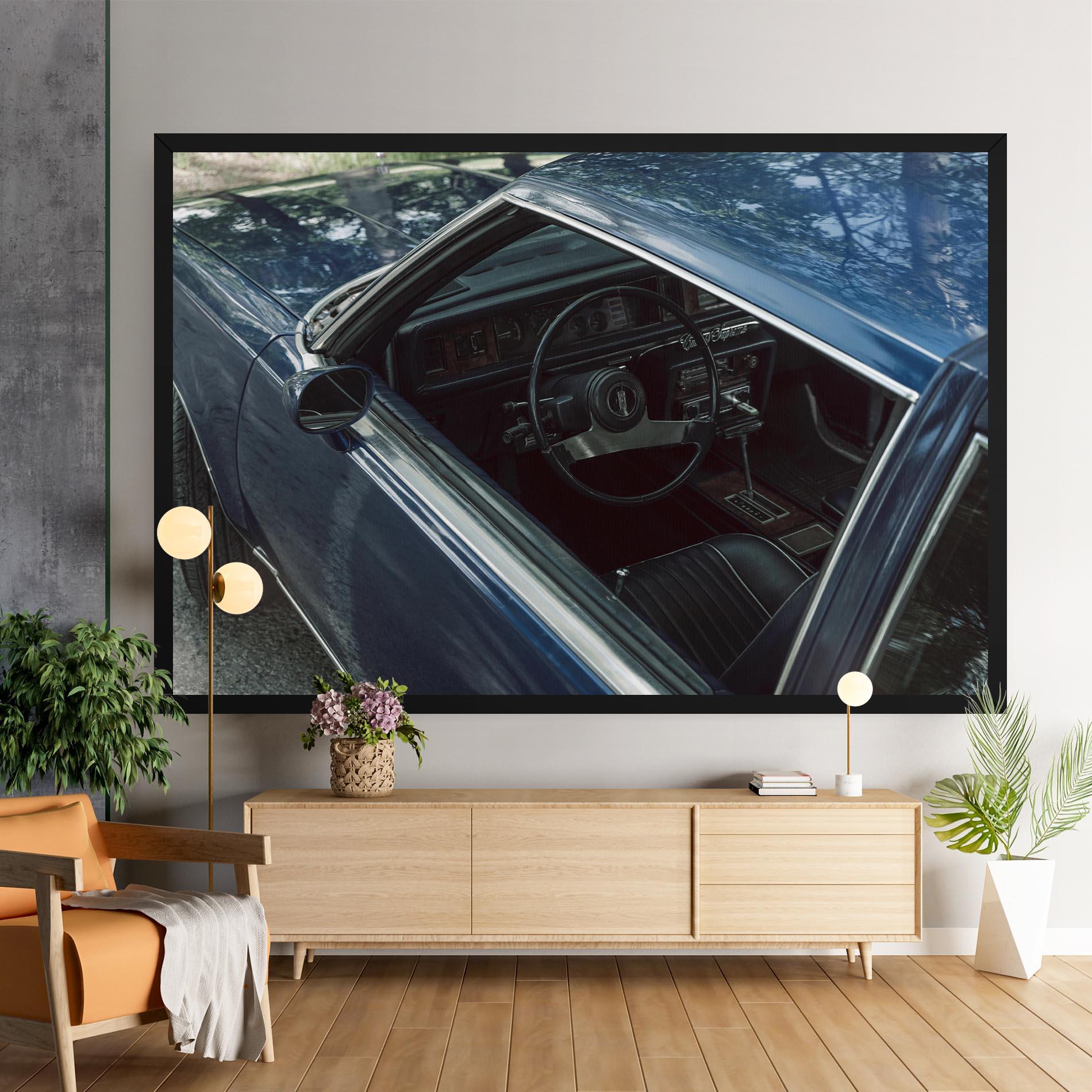 Vászonkép Old Blue Car mockup 9