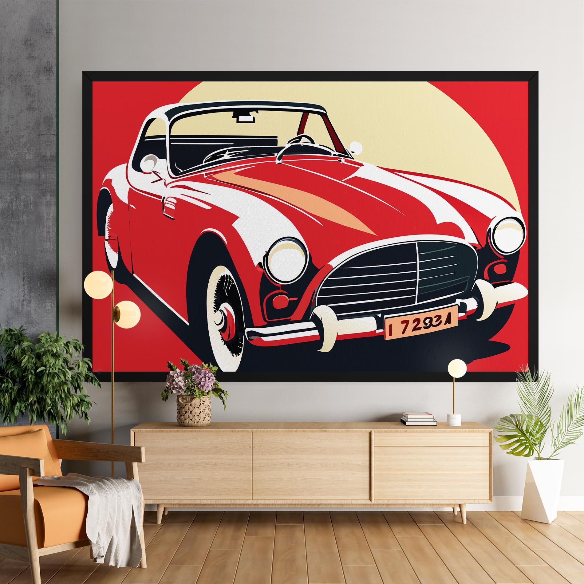 Vászonkép Red Vintage Car mockup 9