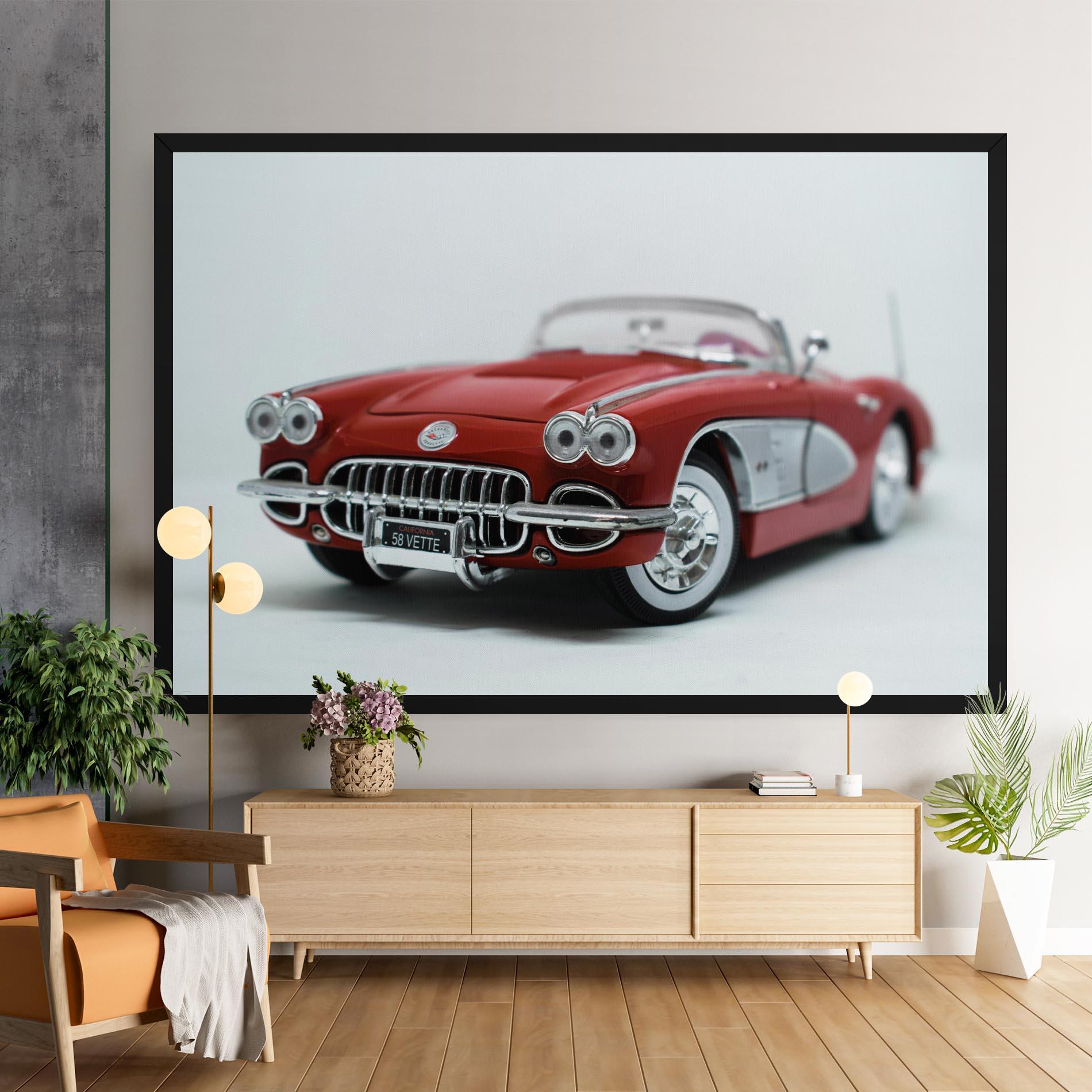 Vászonkép Vintage Red Car mockup 9