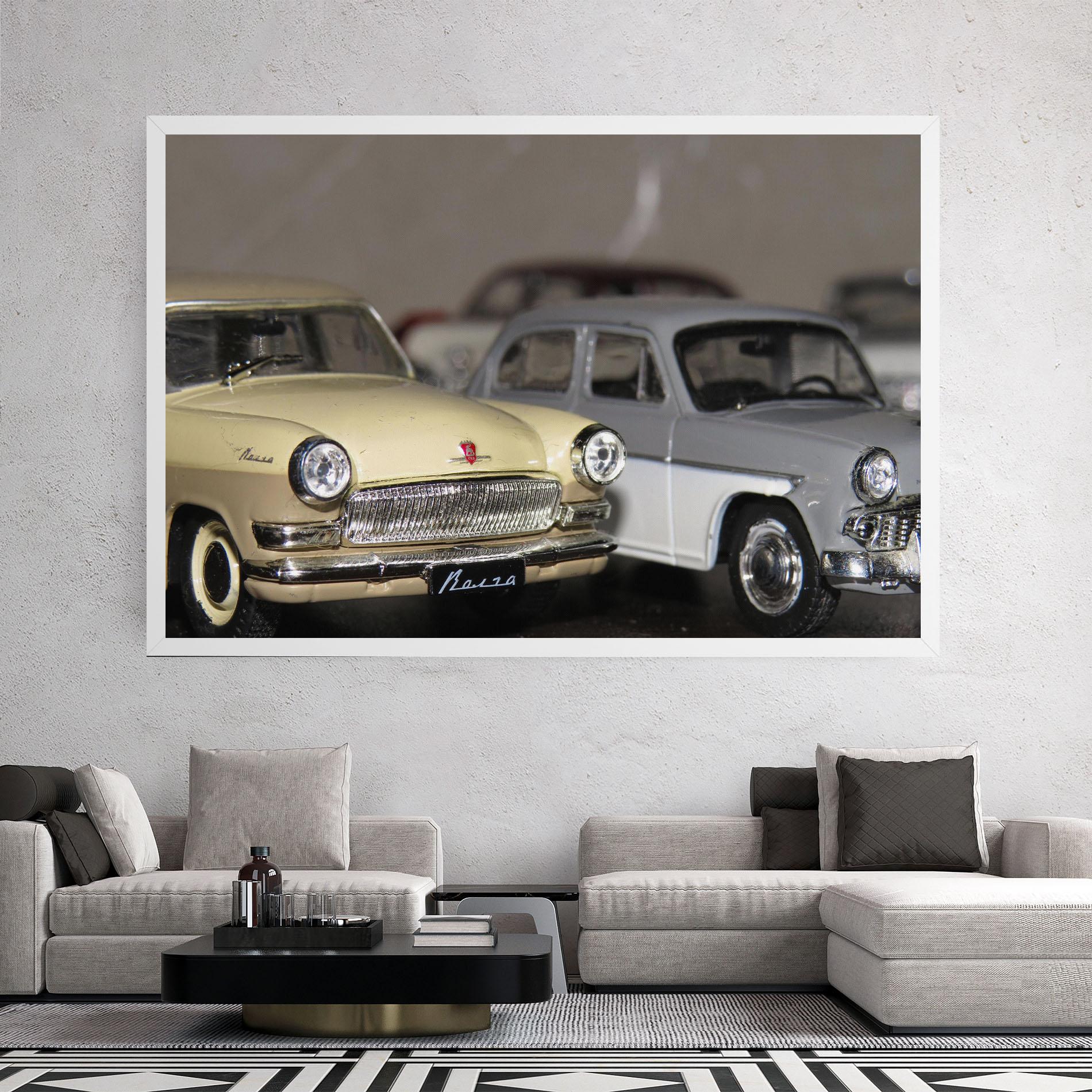 Vászonkép Cream Grey Car mockup 2