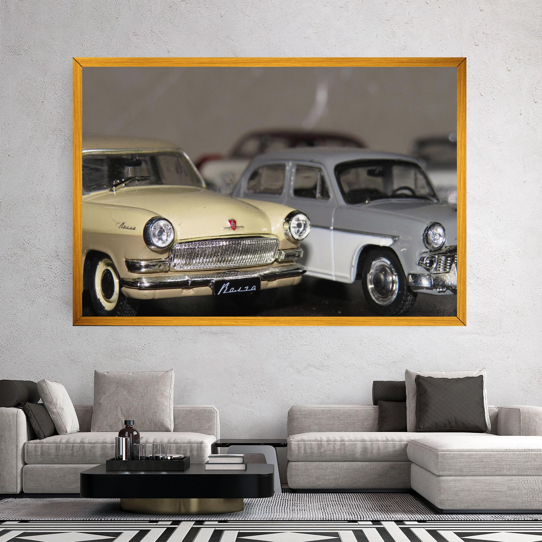 Vászonkép Cream Grey Car mockup 2