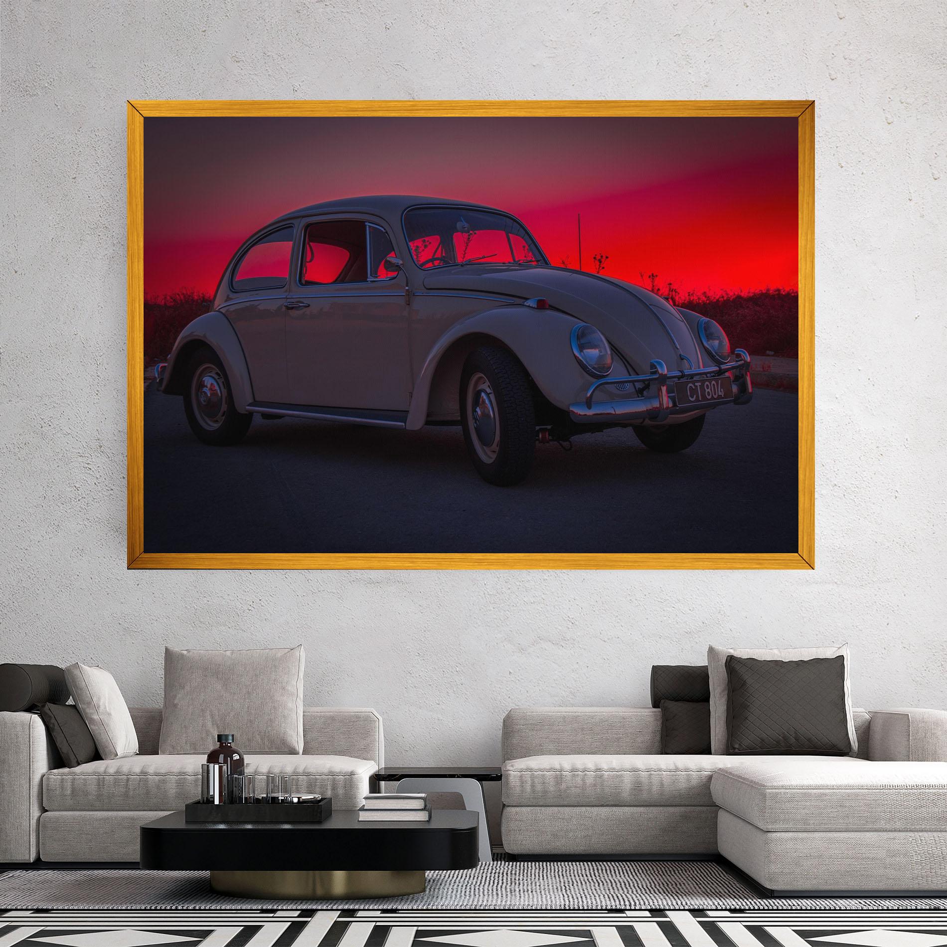 Vászonkép Old Car Sunset mockup 2