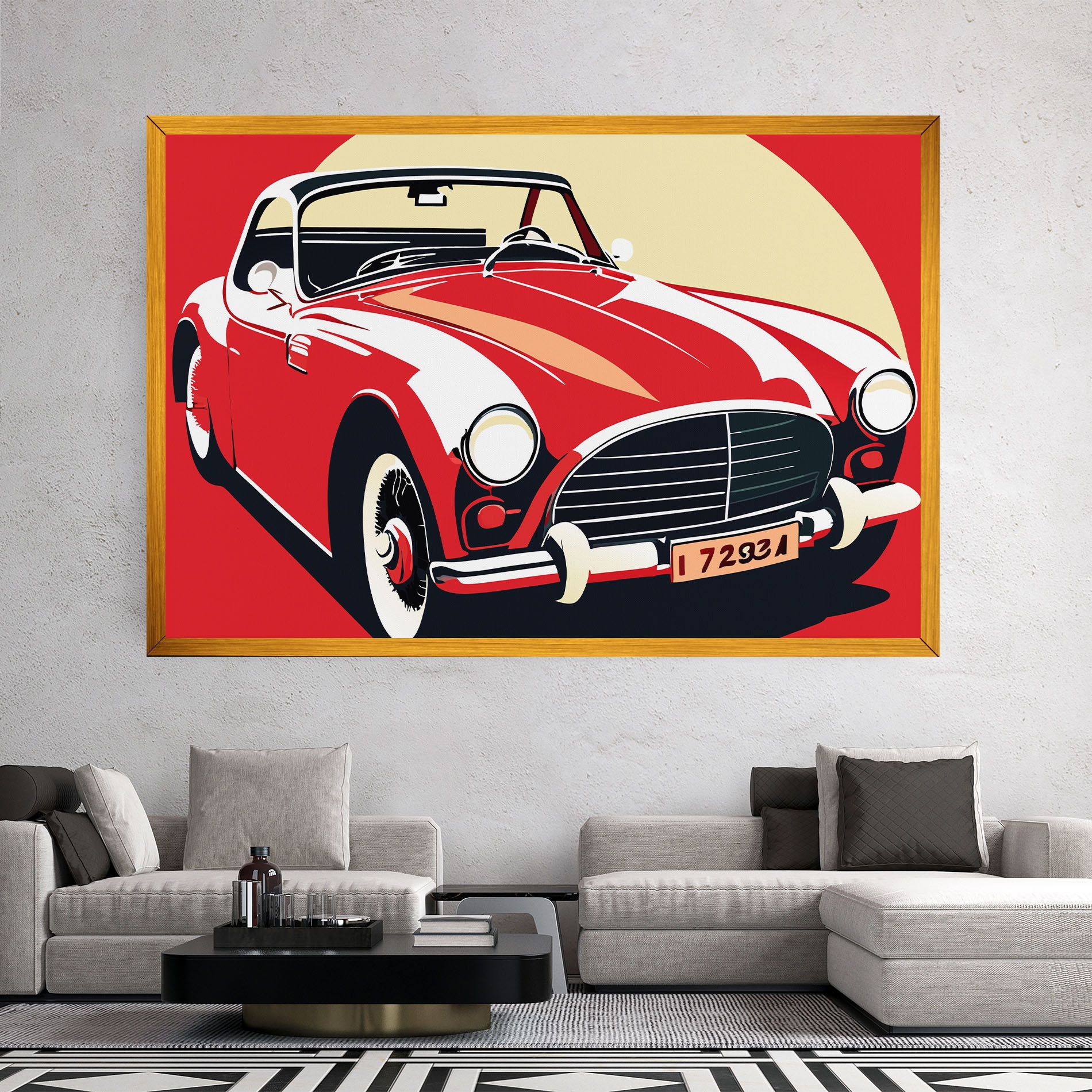 Red Vintage Car mockup 2
