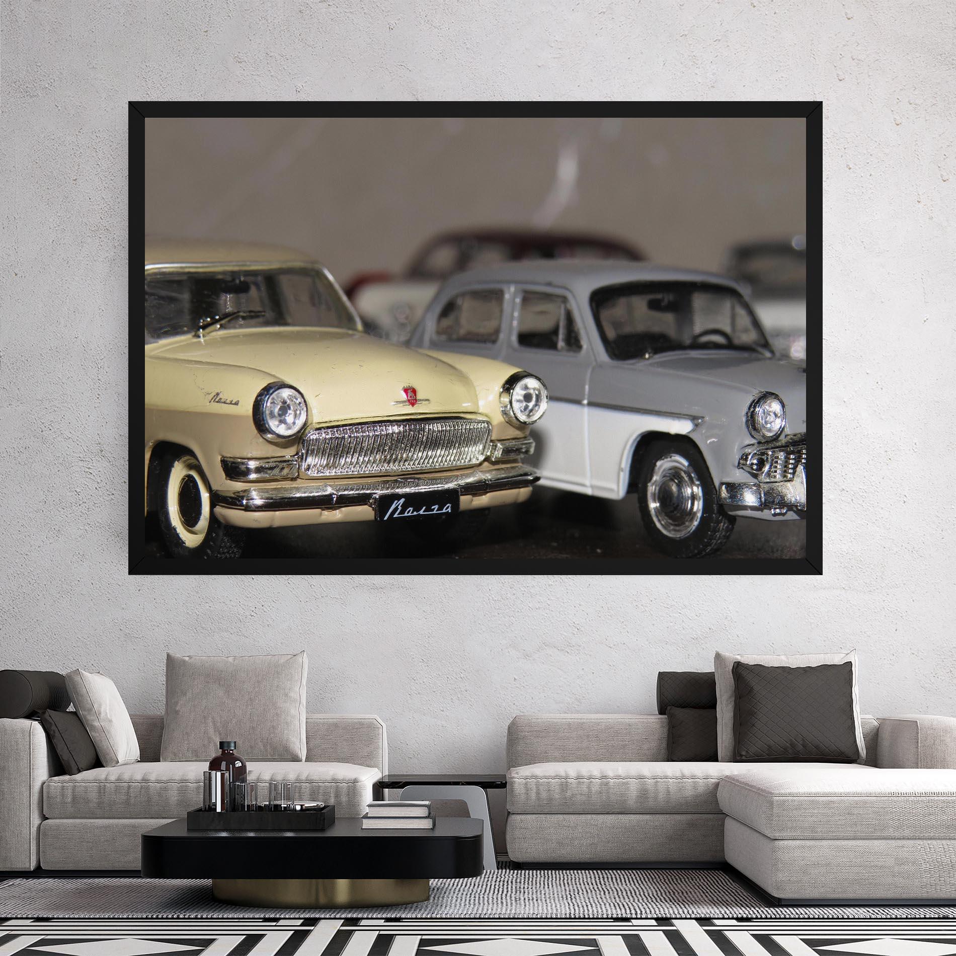 Vászonkép Cream Grey Car mockup 2