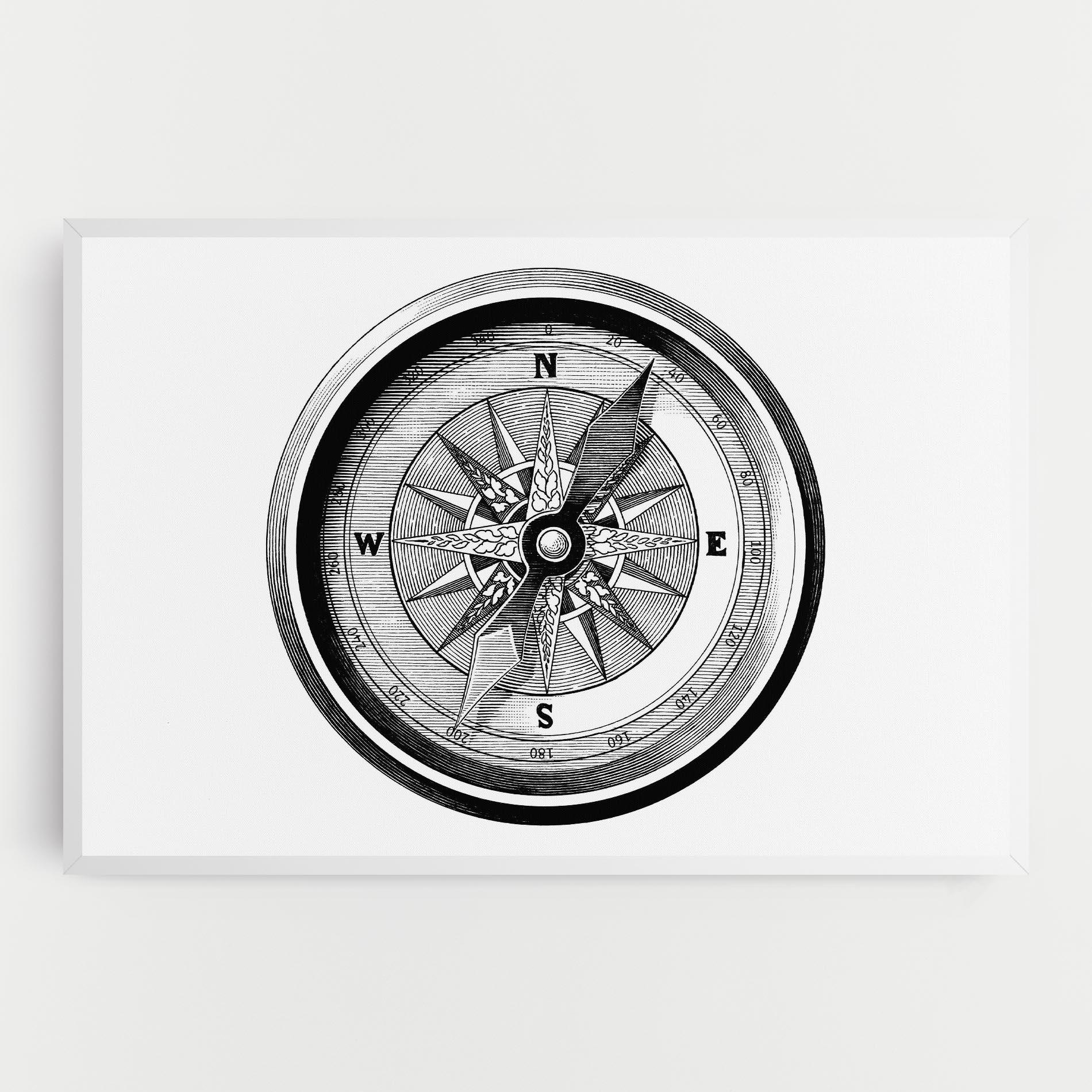 Vászonkép Black Compass mockup 0