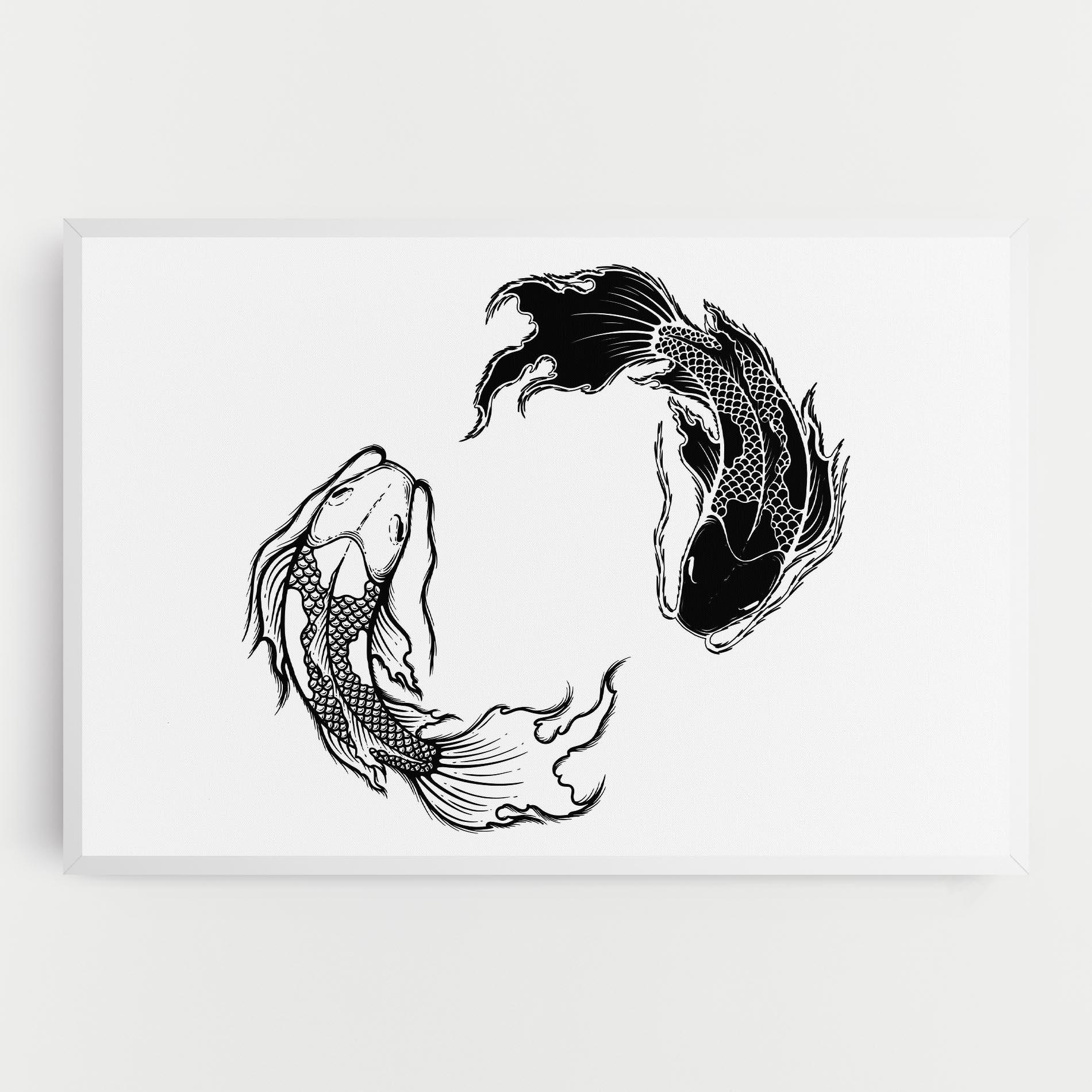 Vászonkép Yin Yang Koi mockup 0