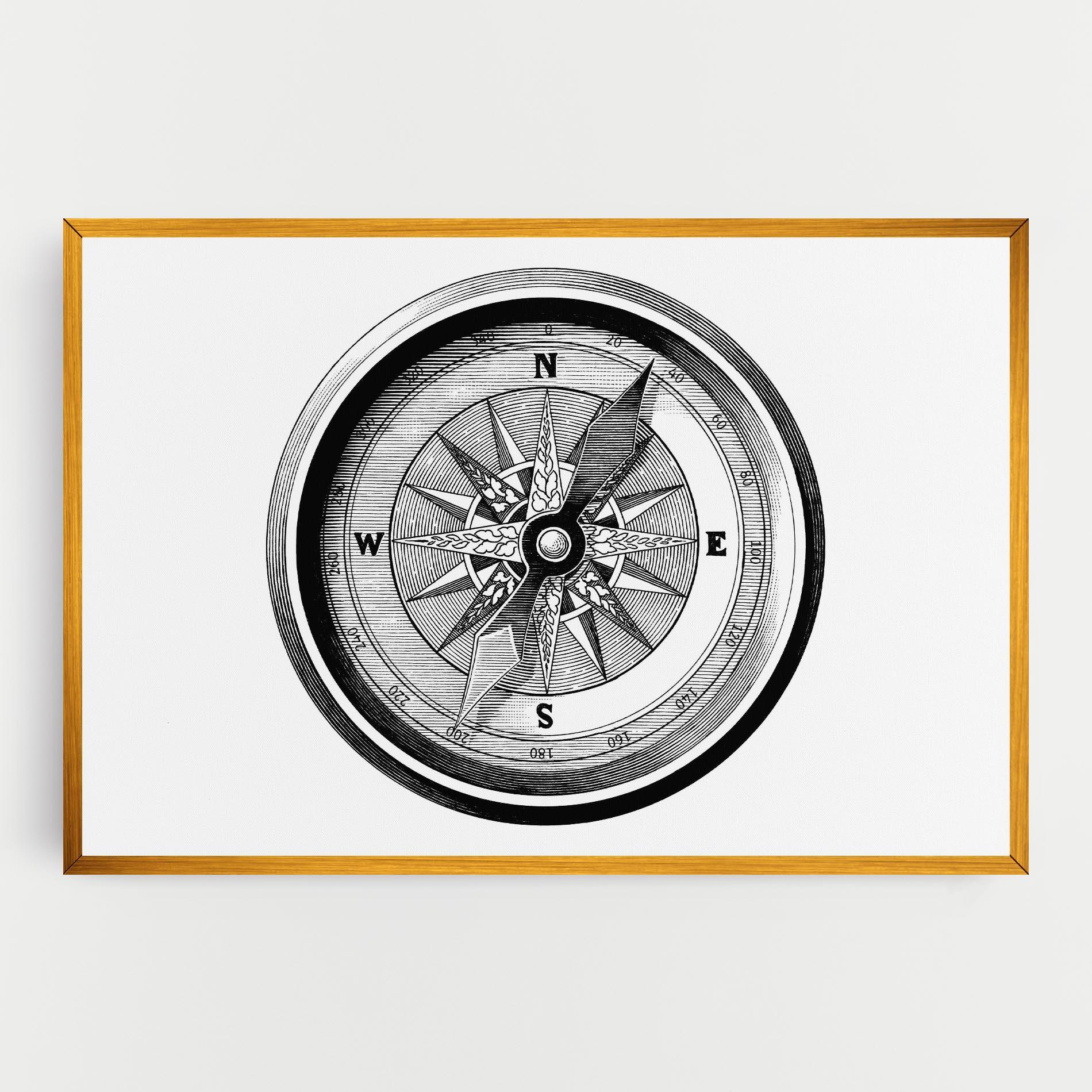 Vászonkép Black Compass mockup 0
