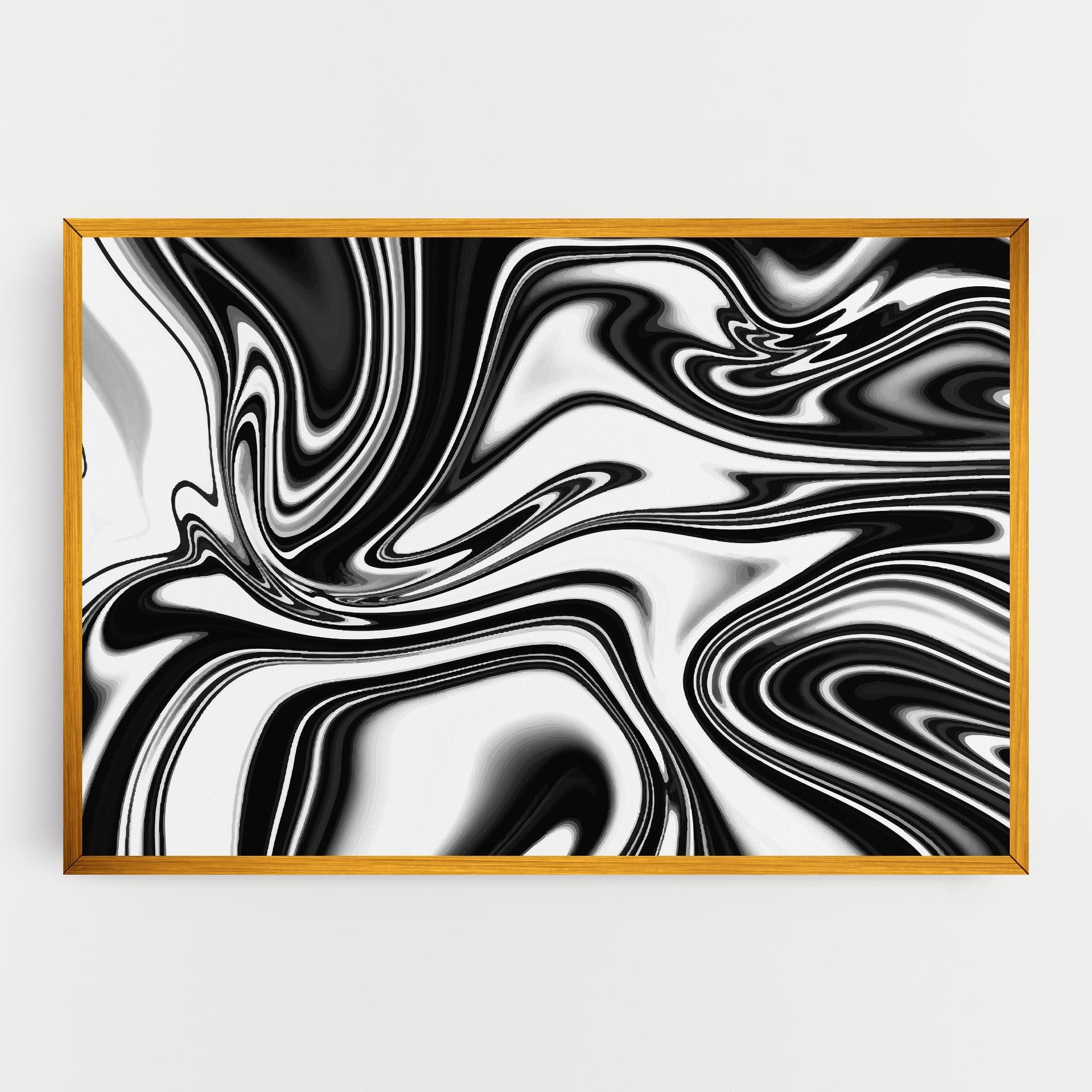 Vászonkép Black White Liquid mockup 0