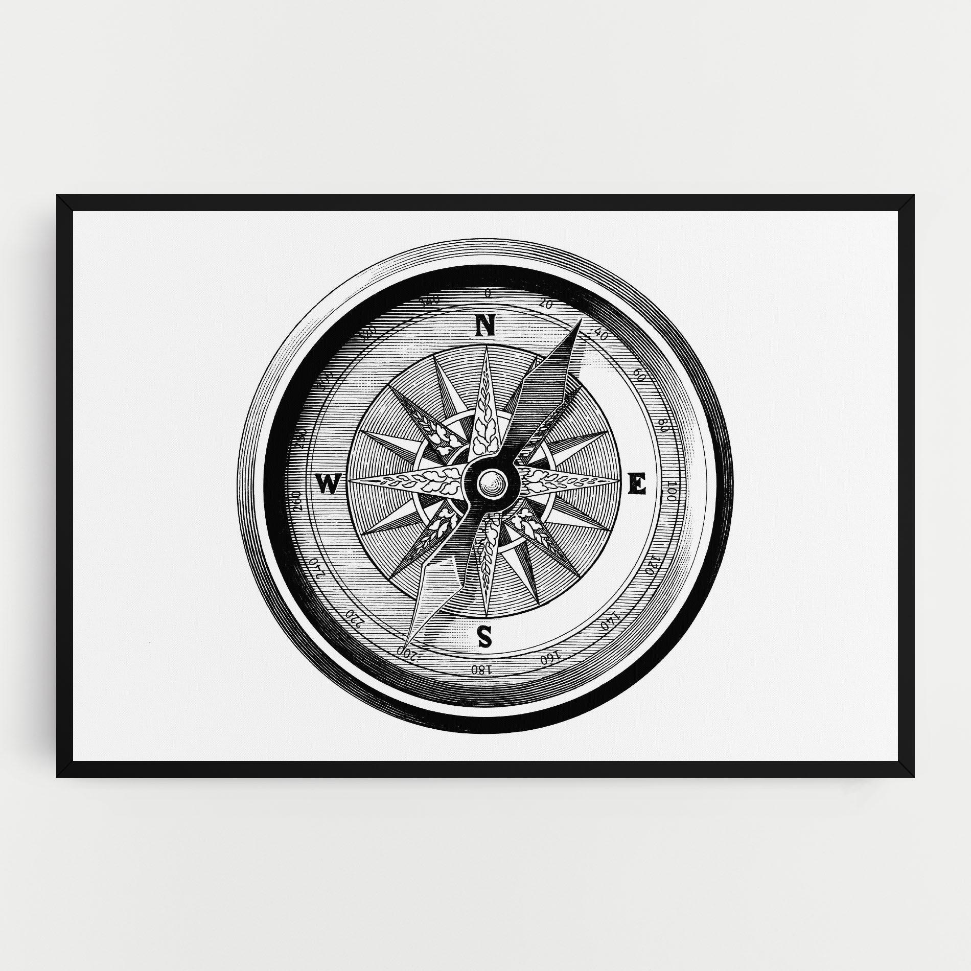 Vászonkép Black Compass mockup 0