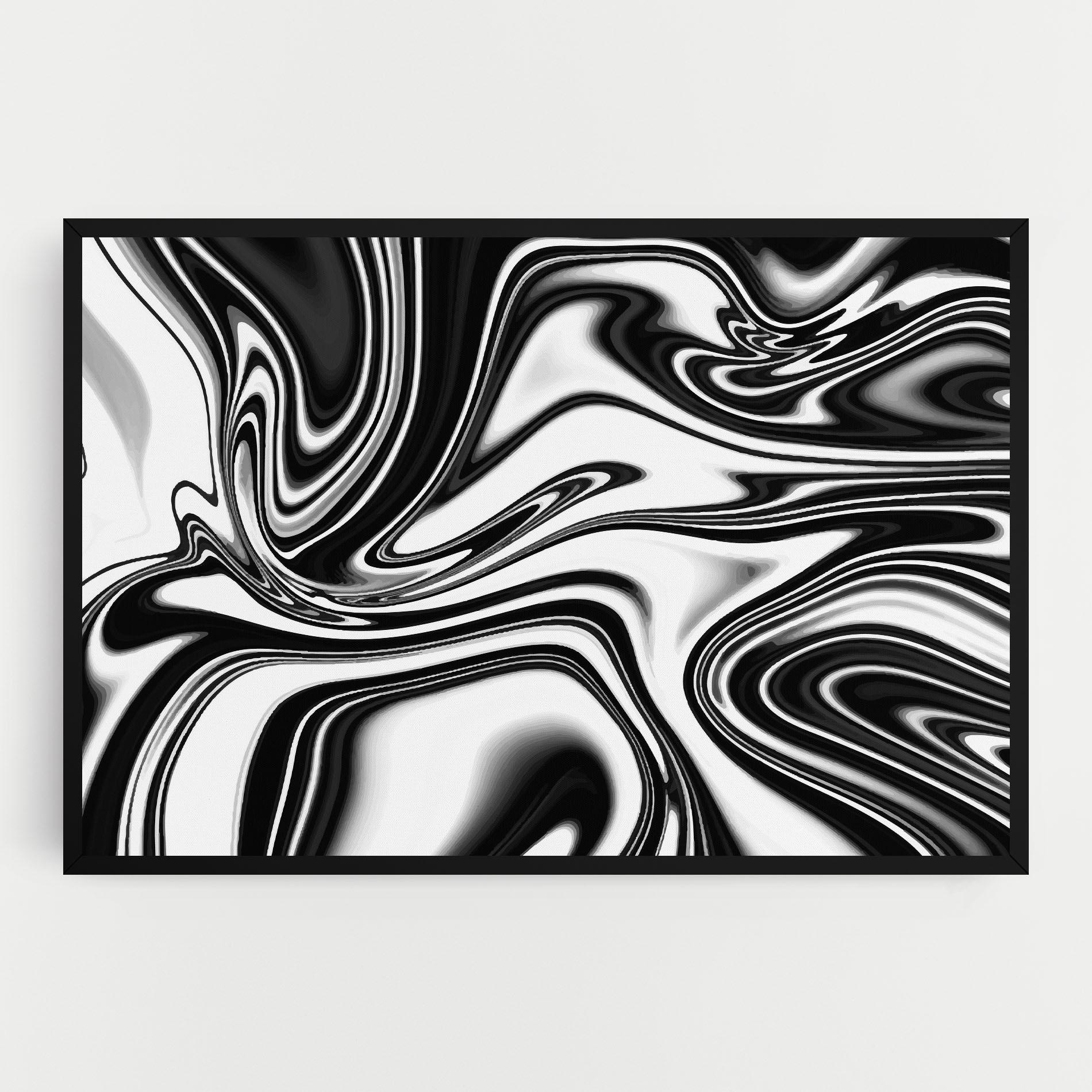 Vászonkép Black White Liquid mockup 0