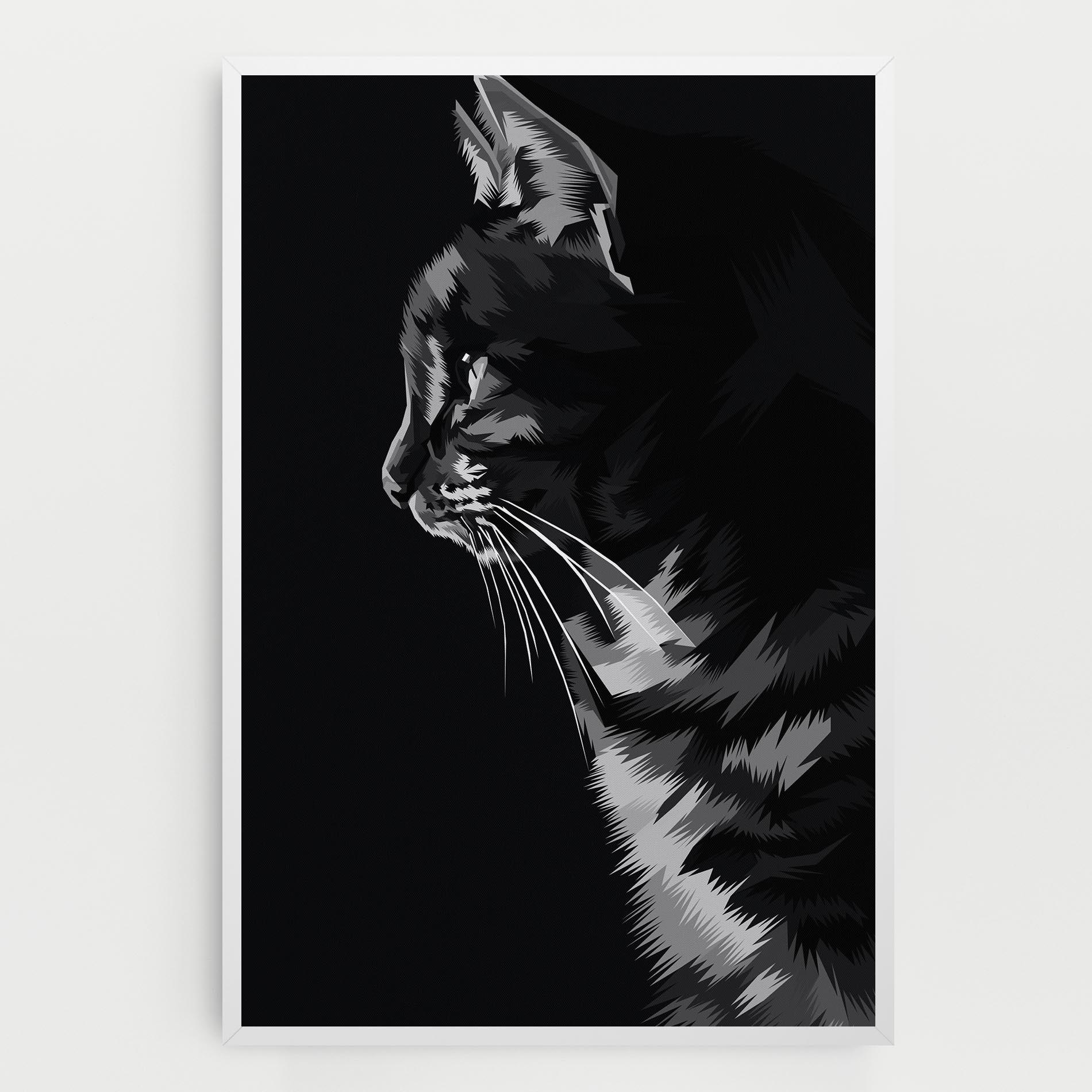 Vászonkép Black Grey Cat mockup 0