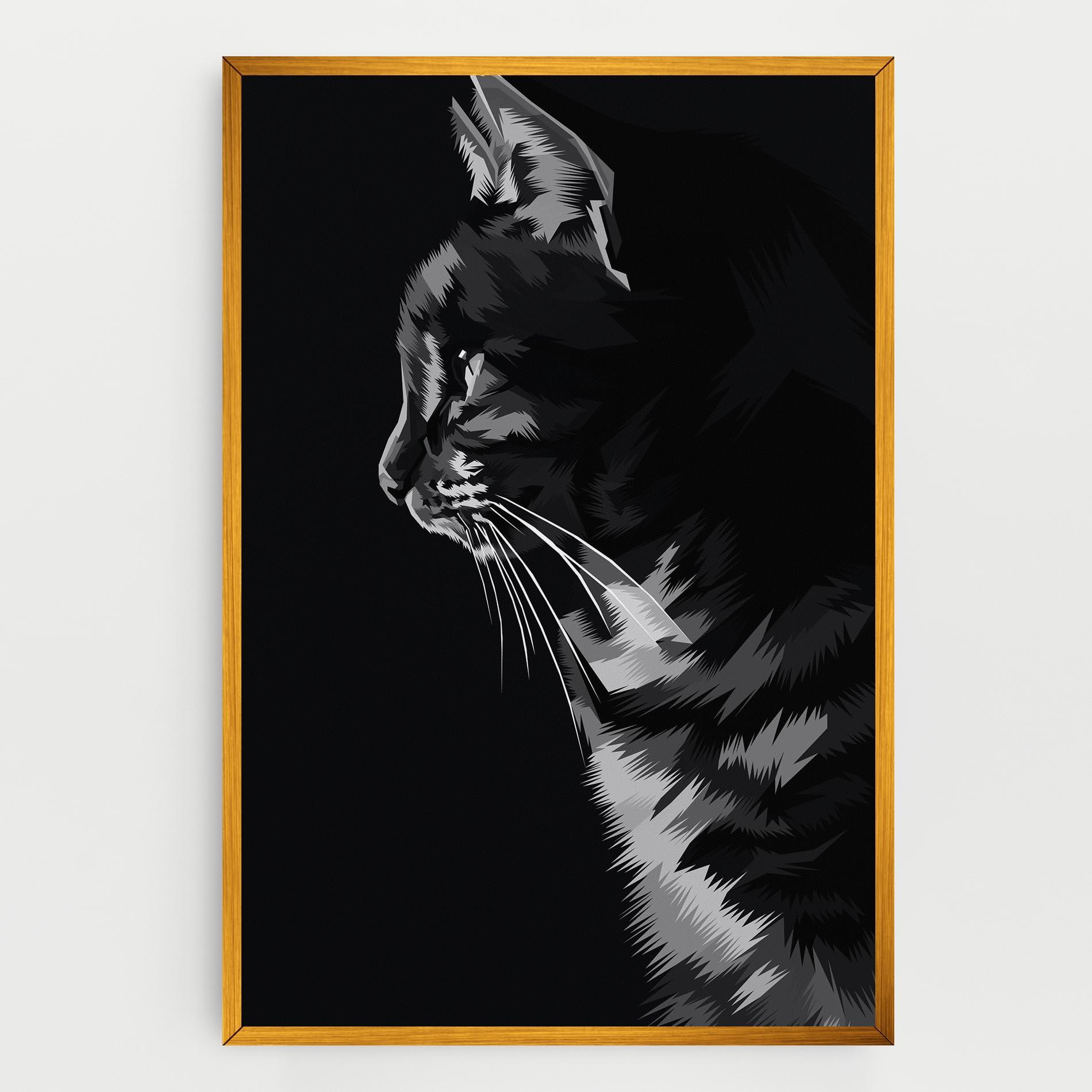 Vászonkép Black Grey Cat mockup 0