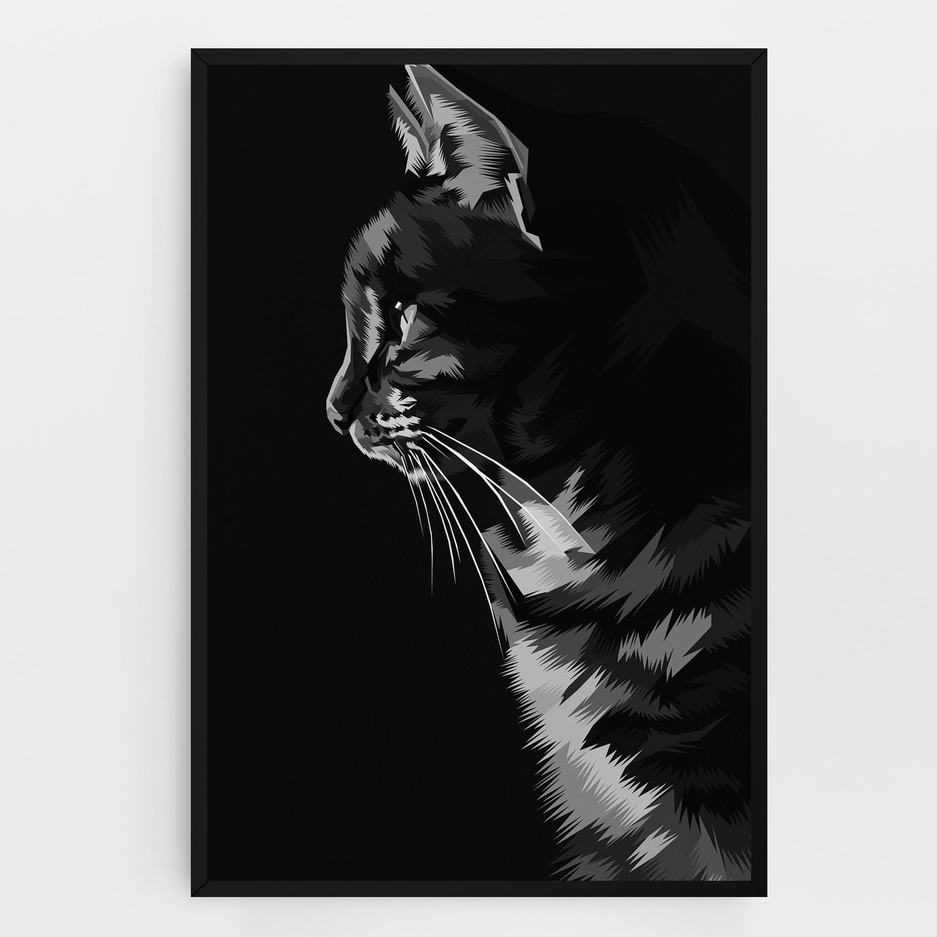 Vászonkép Black Grey Cat mockup 0