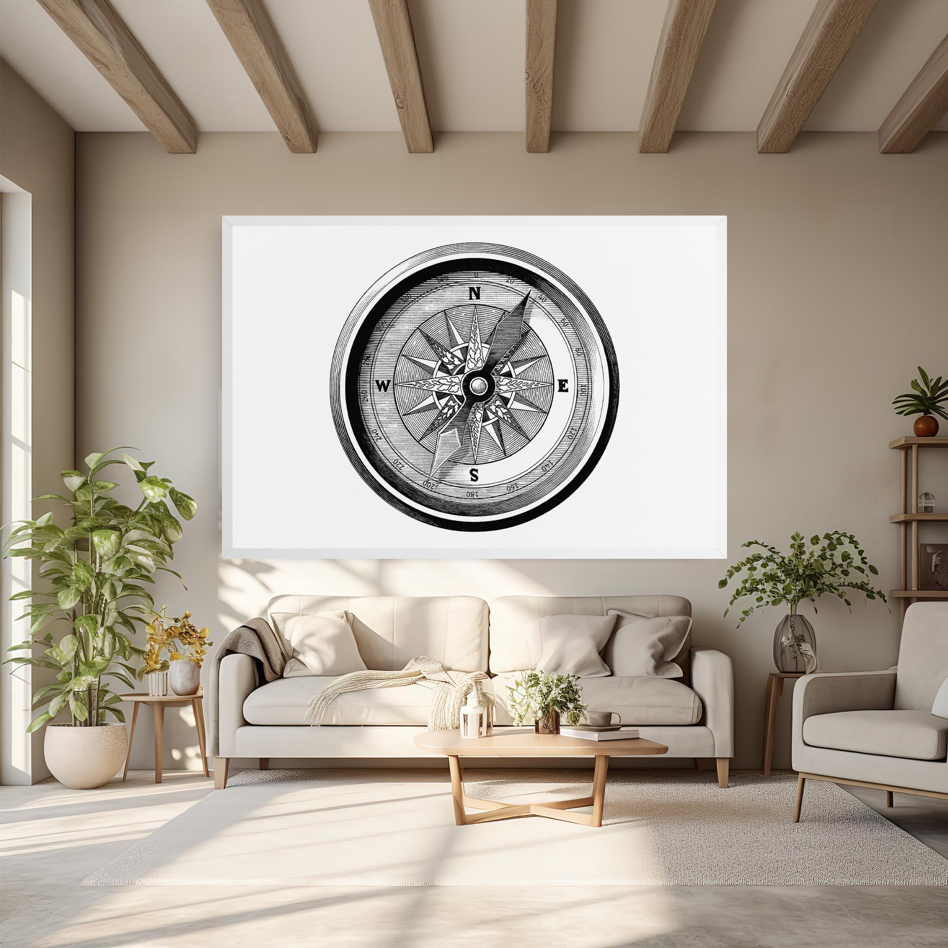 Vászonkép Black Compass mockup 6