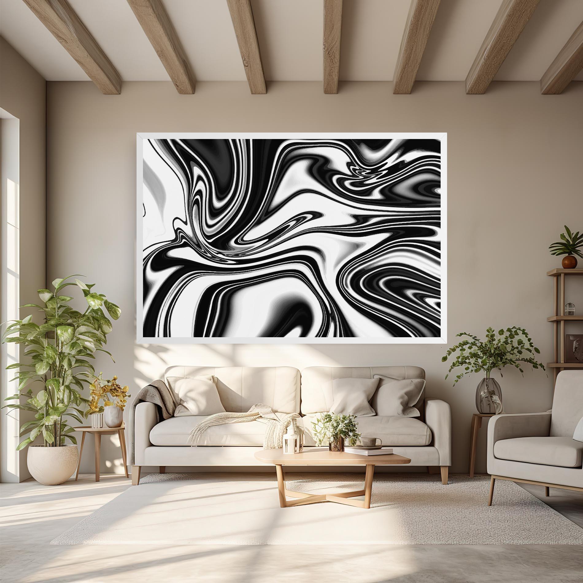 Vászonkép Black White Liquid mockup 6