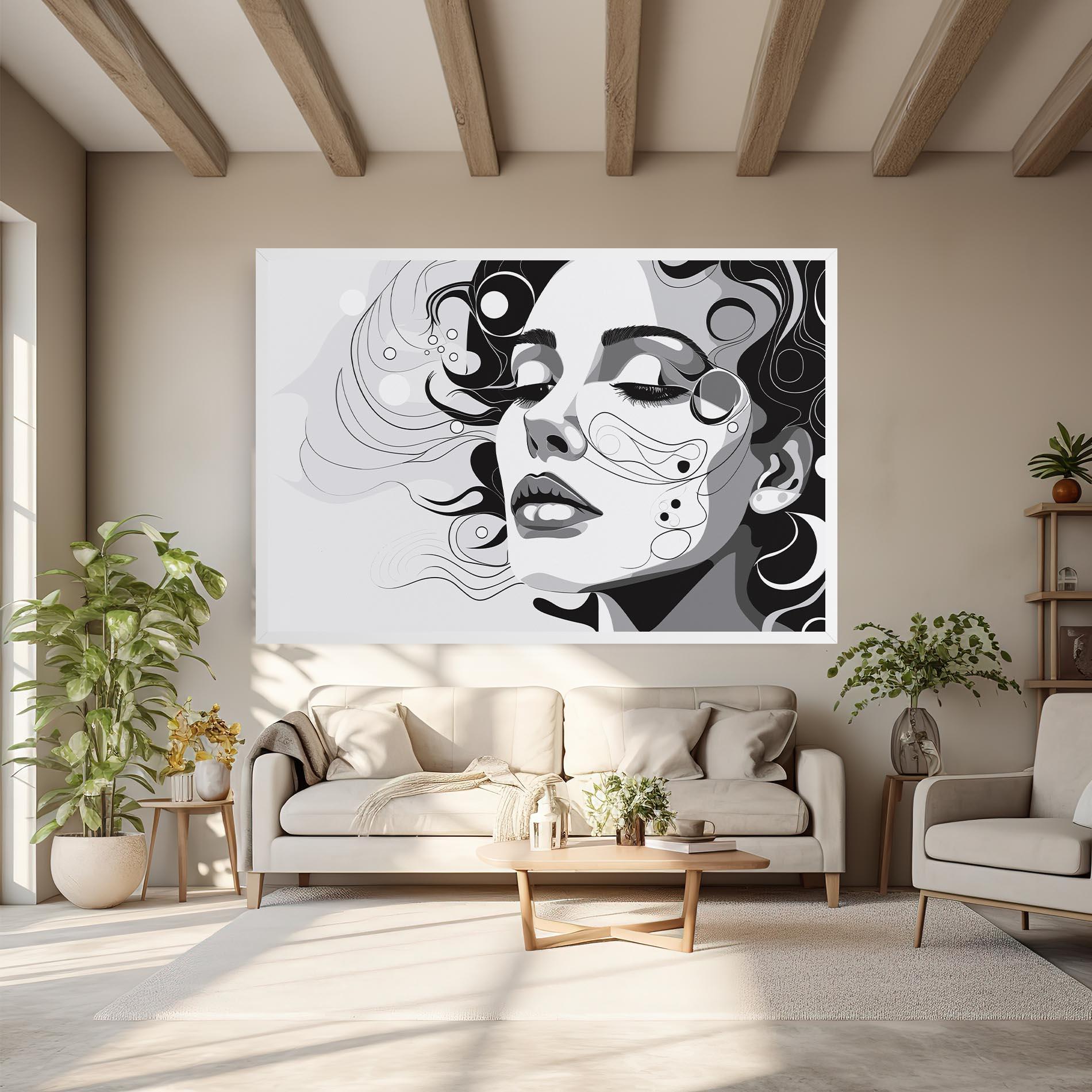 Vászonkép Grey Face Woman mockup 6