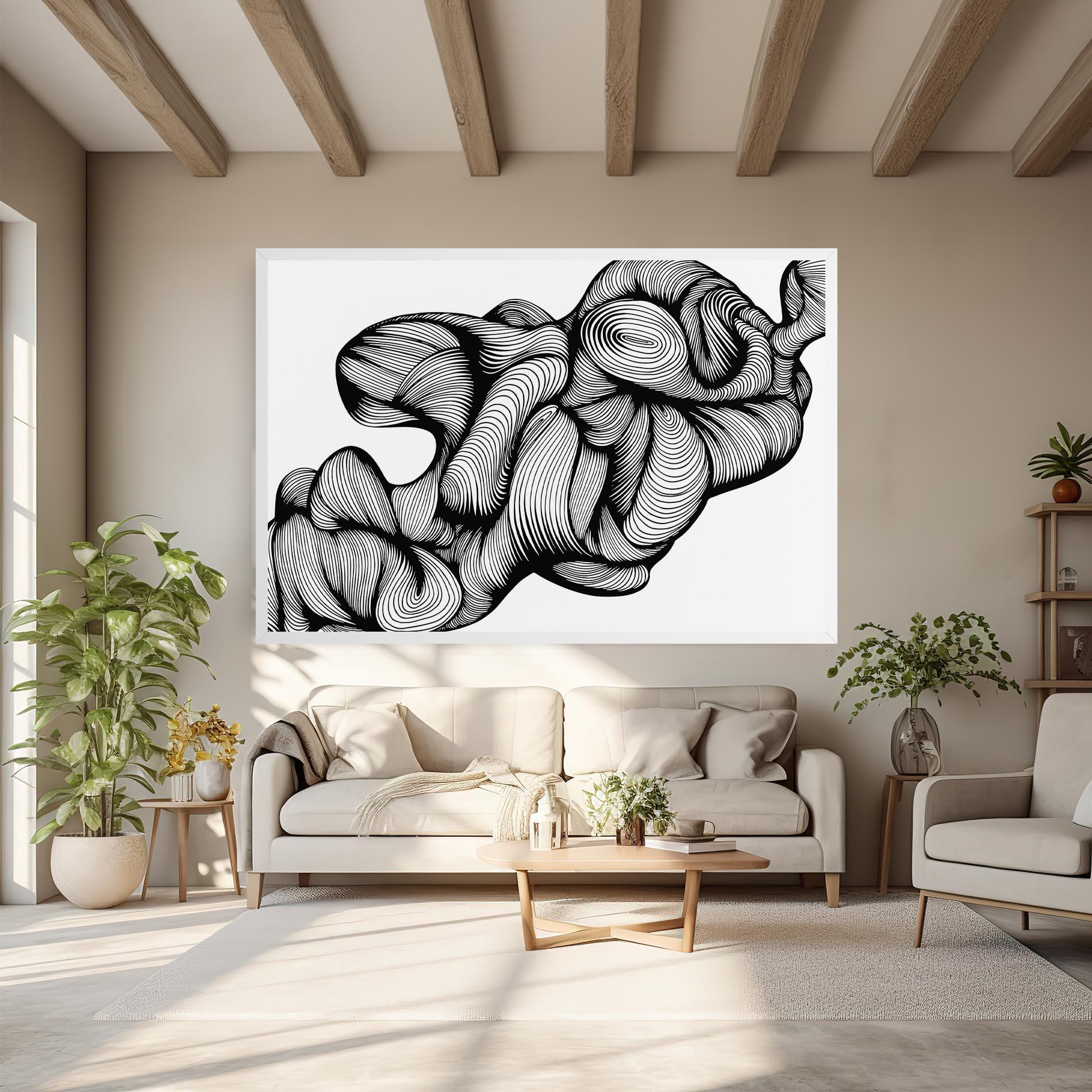 Vászonkép Monochrome Doodle mockup 6