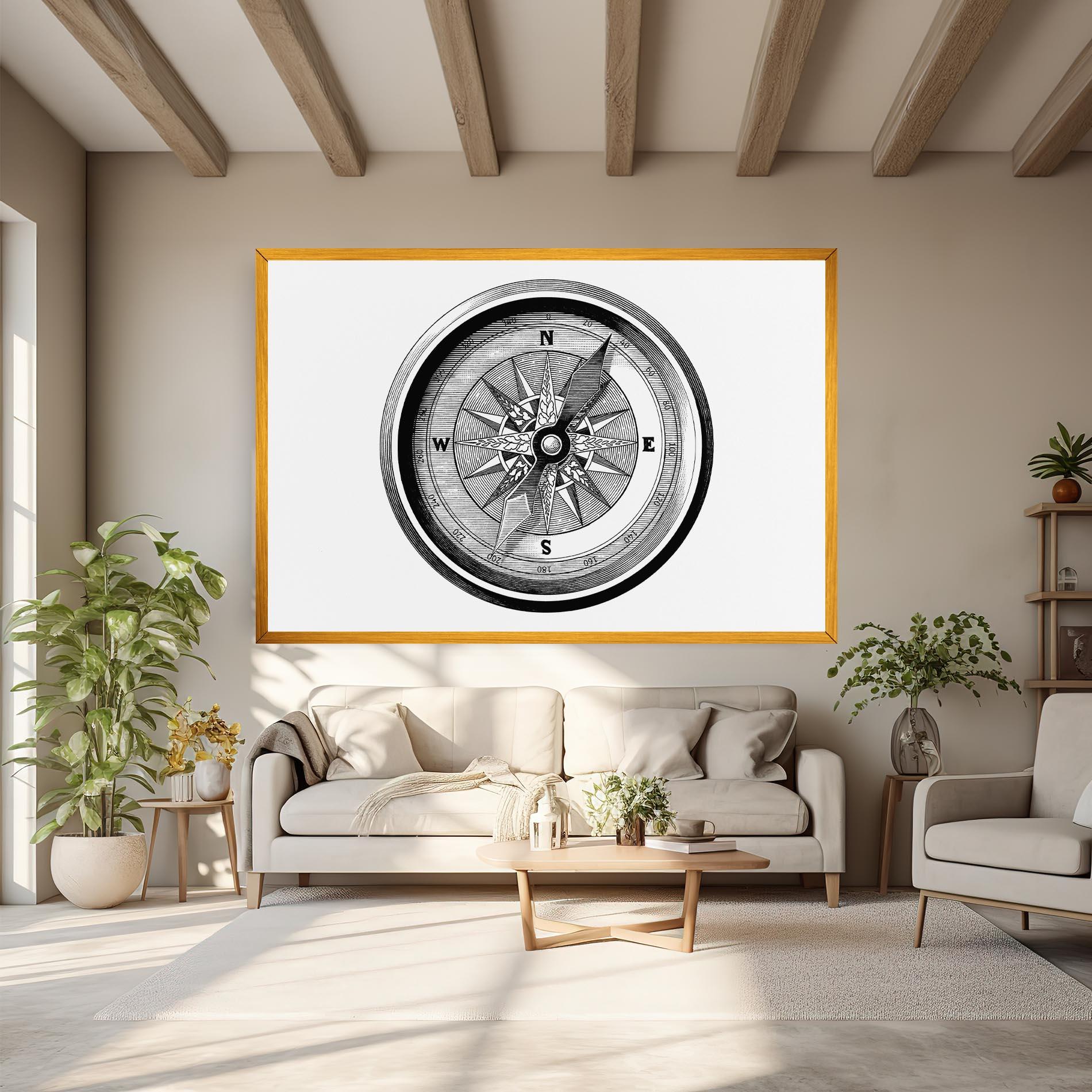 Vászonkép Black Compass mockup 6