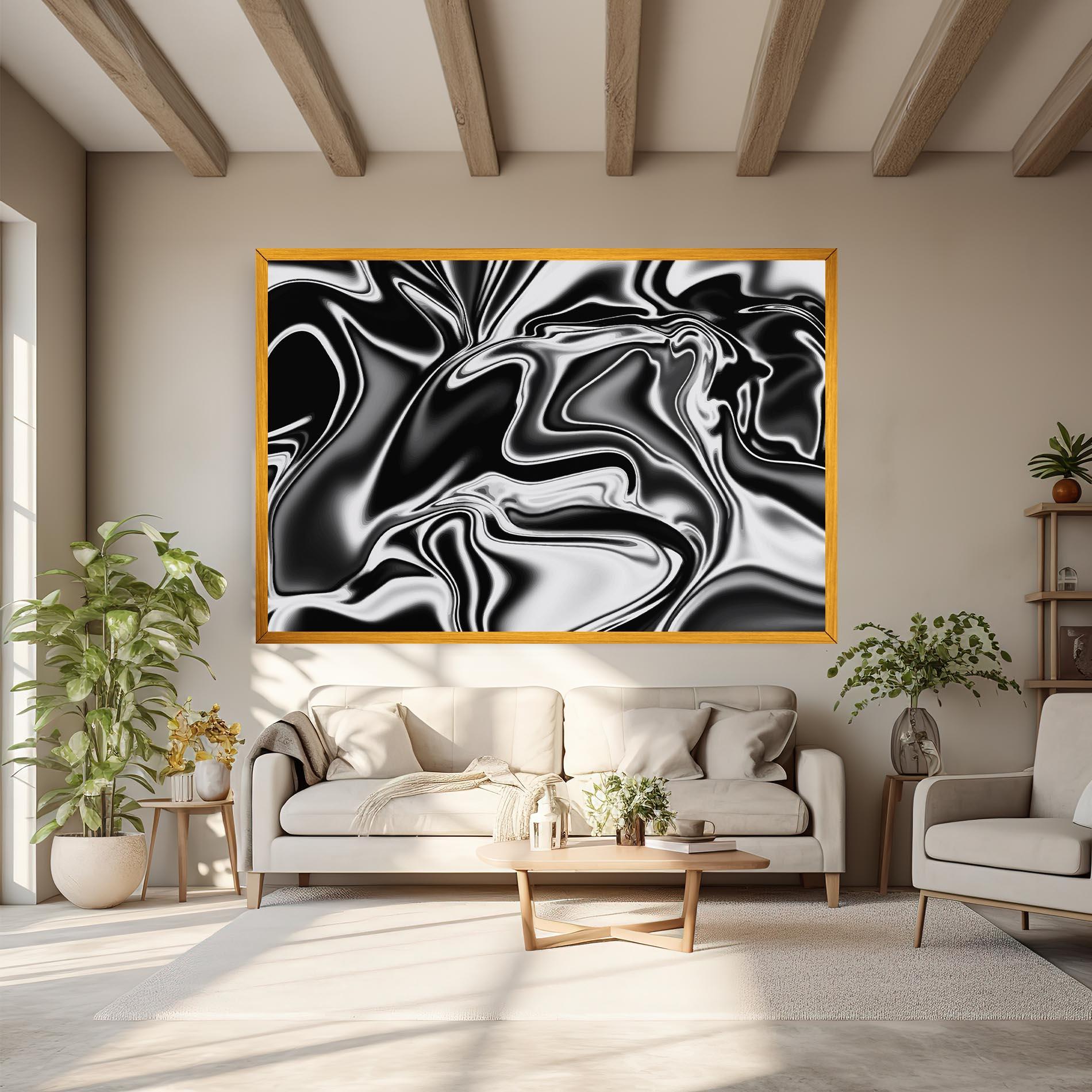 Vászonkép Silver Black Art mockup 6
