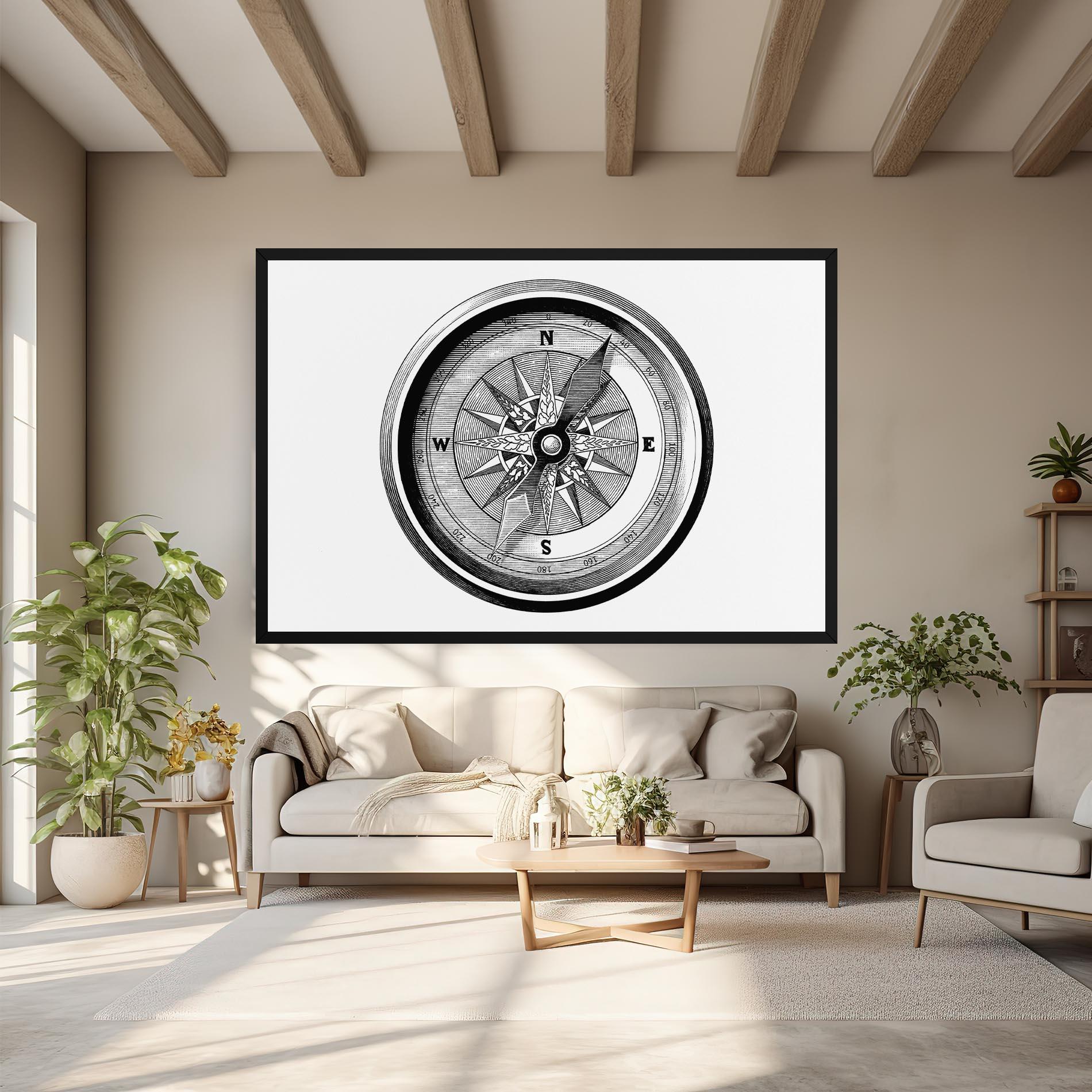 Vászonkép Black Compass mockup 6