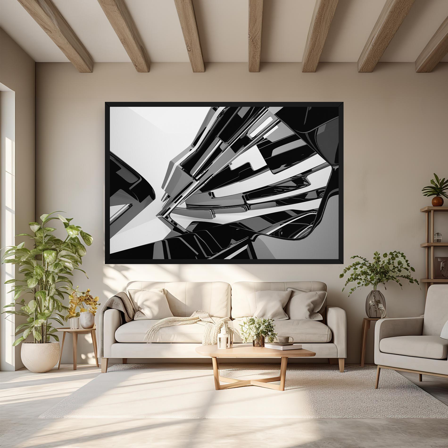 Vászonkép Black Sculpture mockup 6