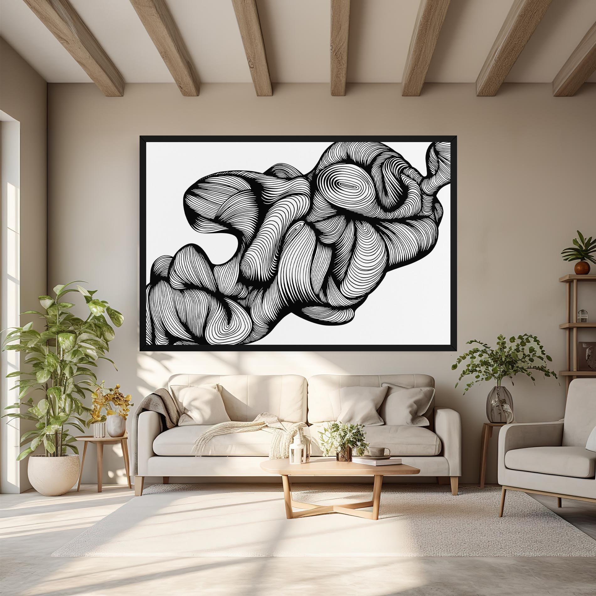 Vászonkép Monochrome Doodle mockup 6