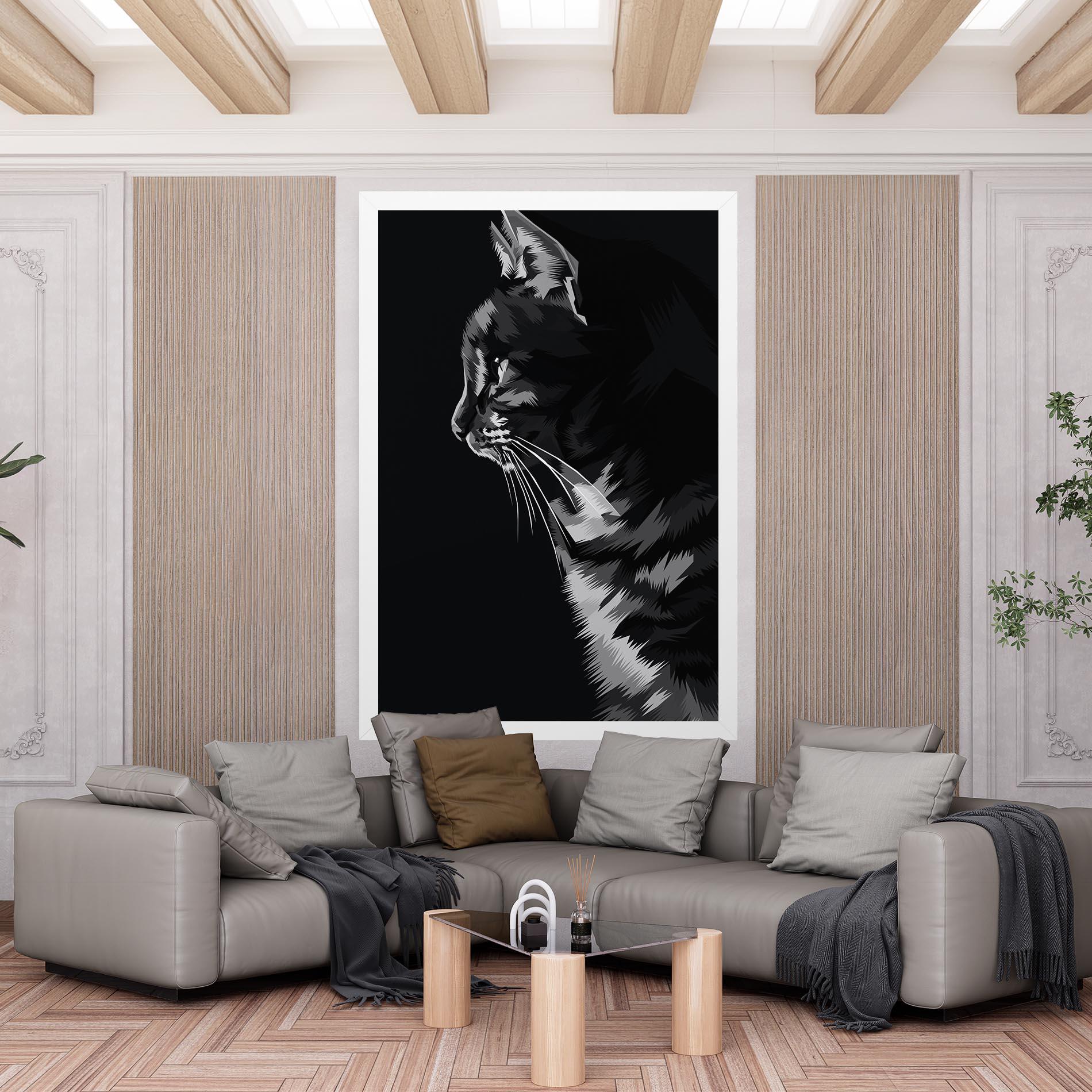 Vászonkép Black Grey Cat mockup 6