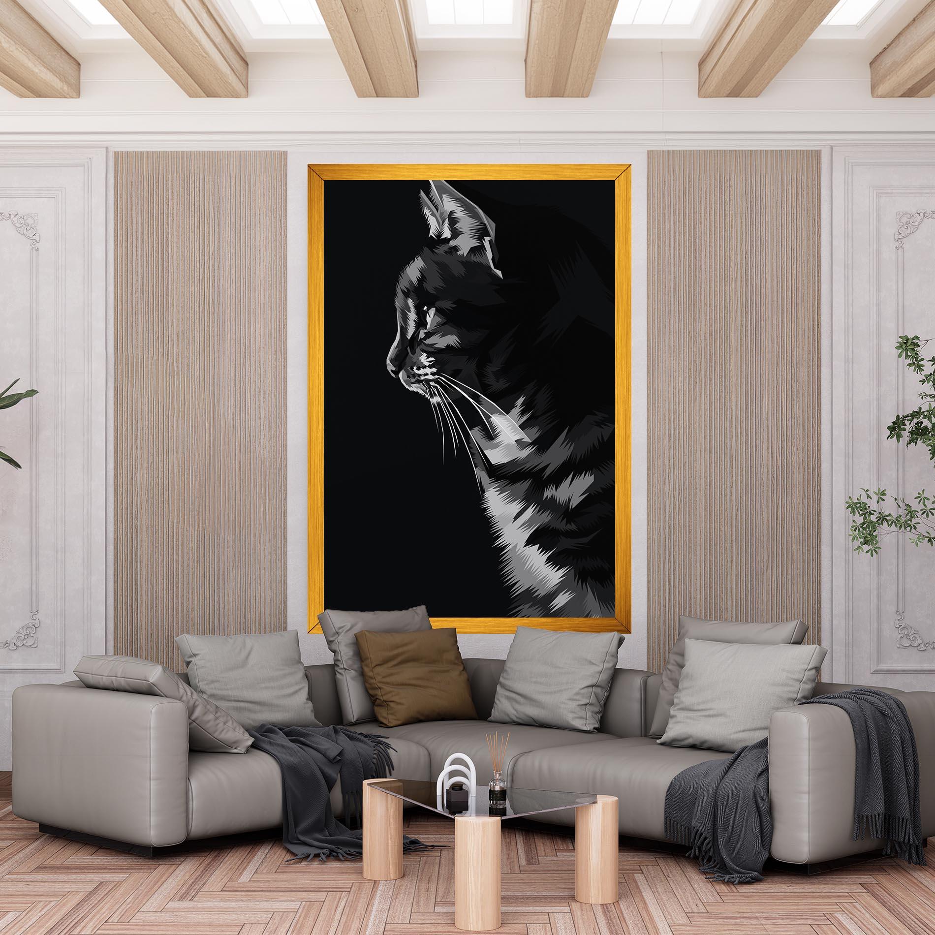 Vászonkép Black Grey Cat mockup 6