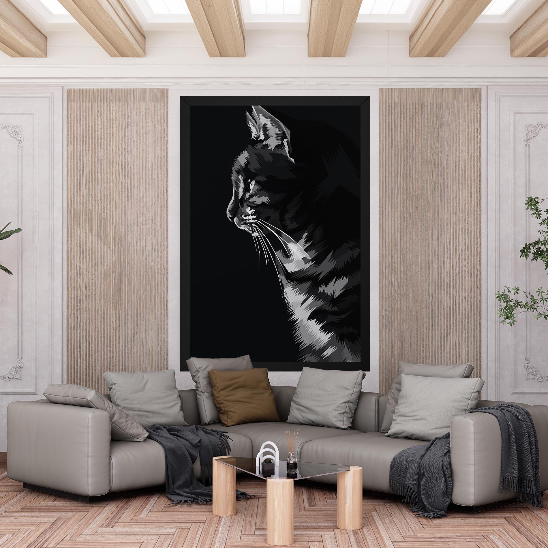 Vászonkép Black Grey Cat mockup 6