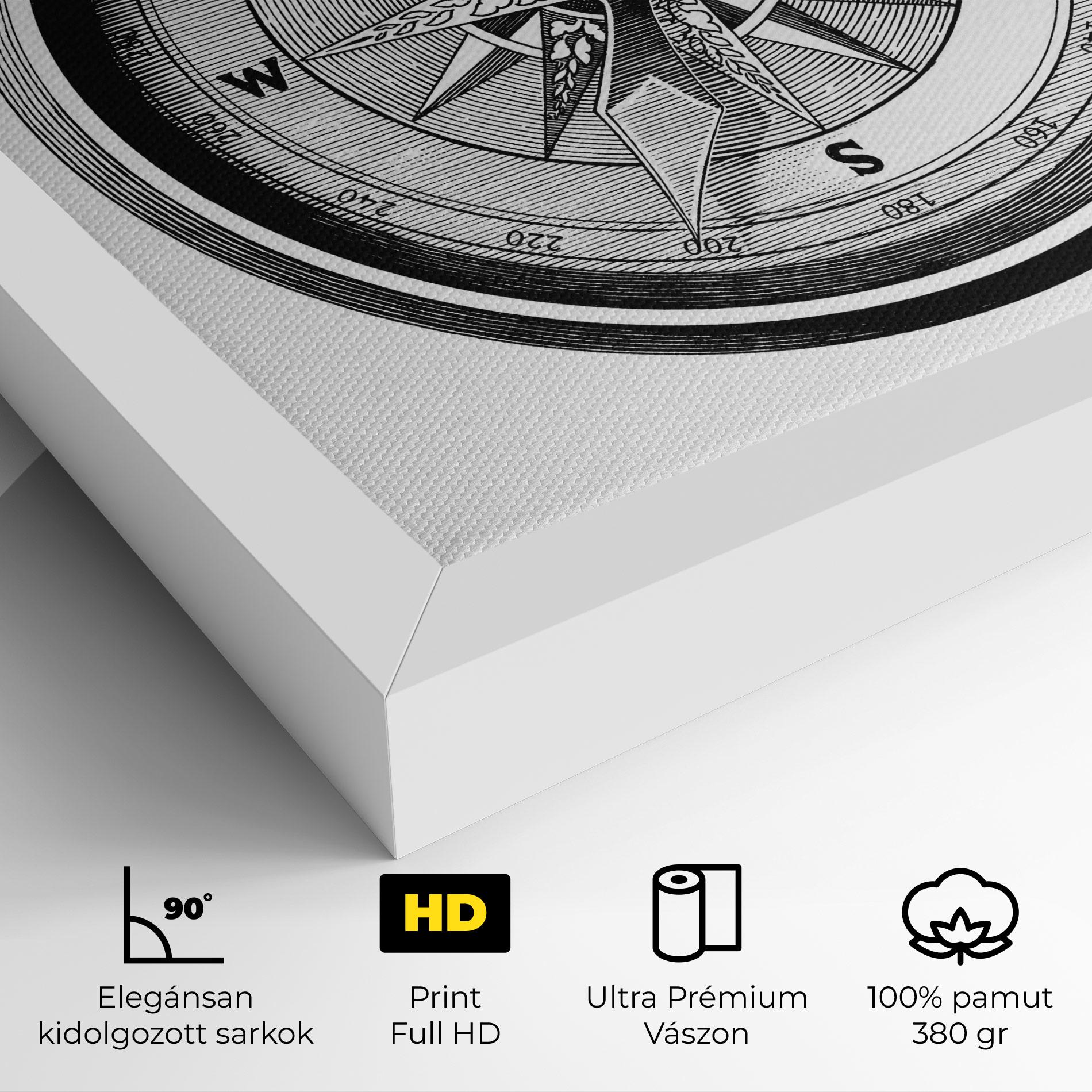 Vászonkép Black Compass mockup 4