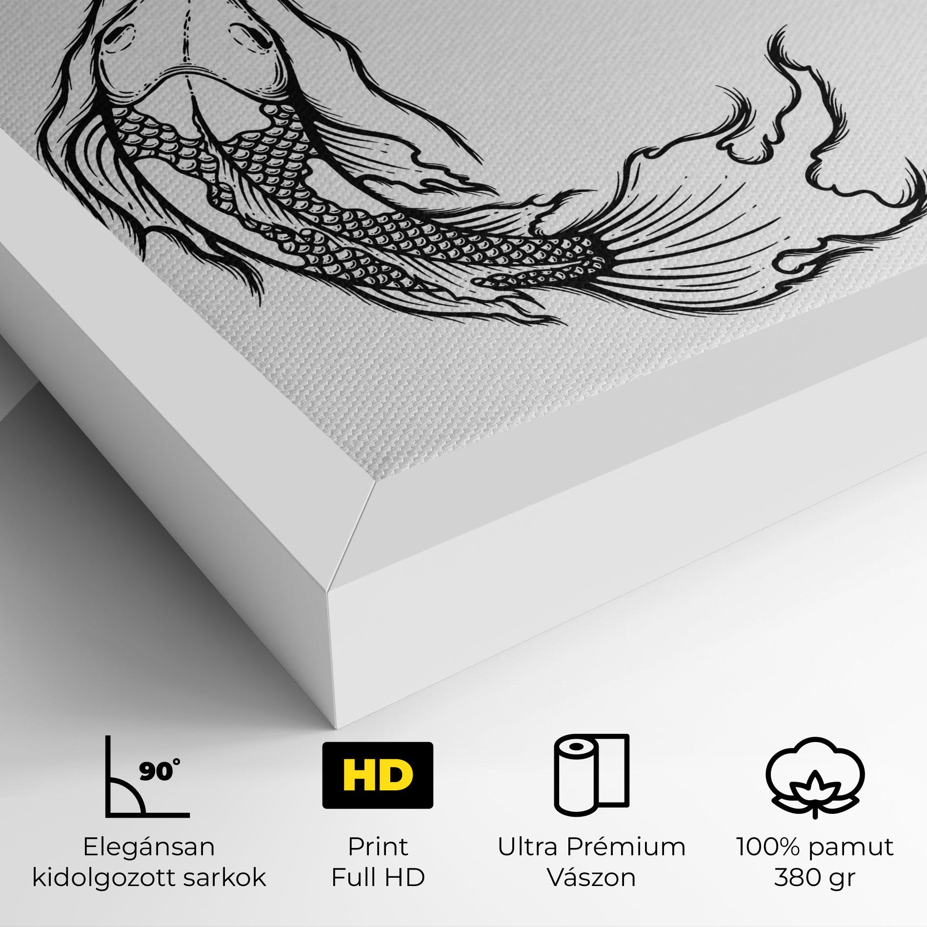 Vászonkép Yin Yang Koi mockup 4