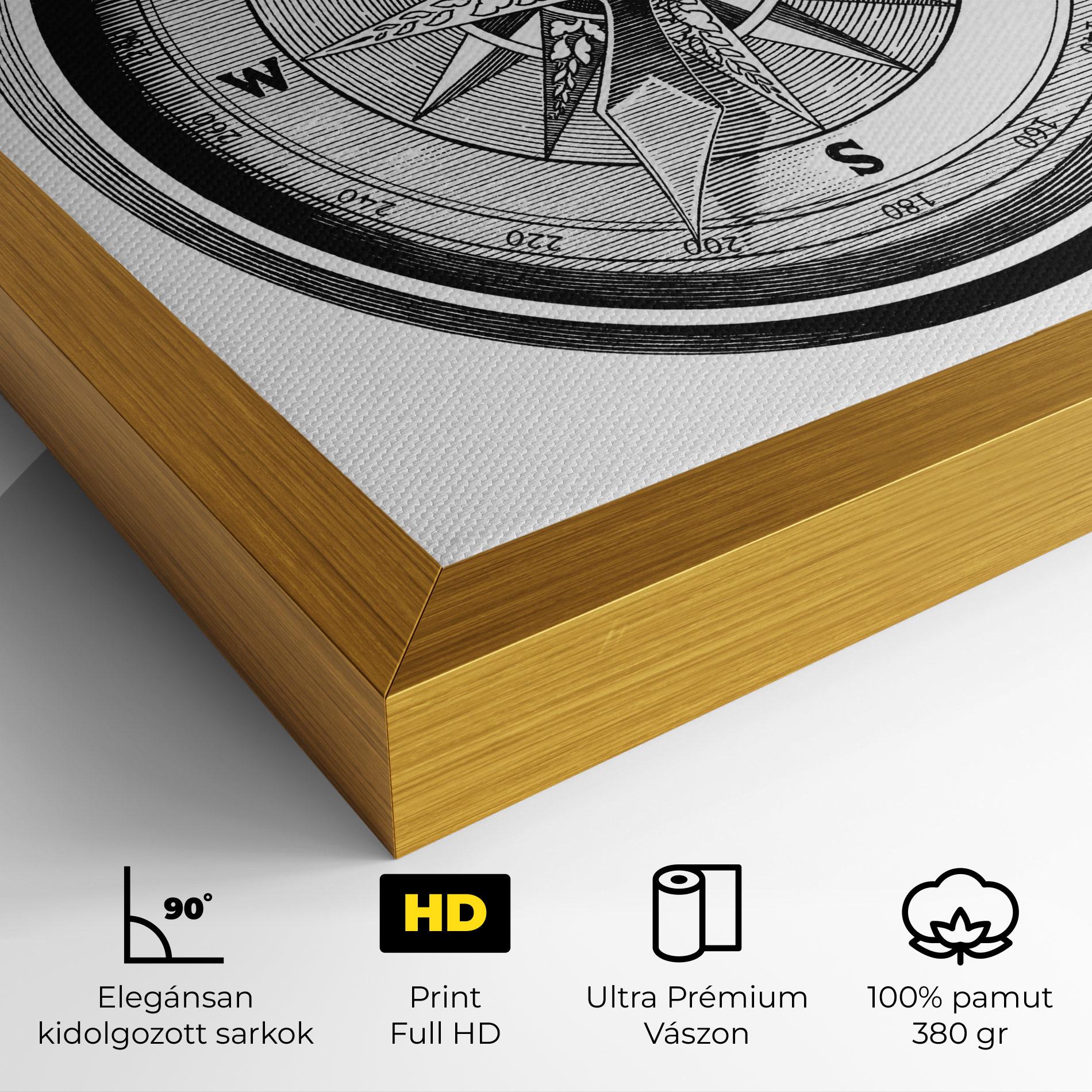 Vászonkép Black Compass mockup 4