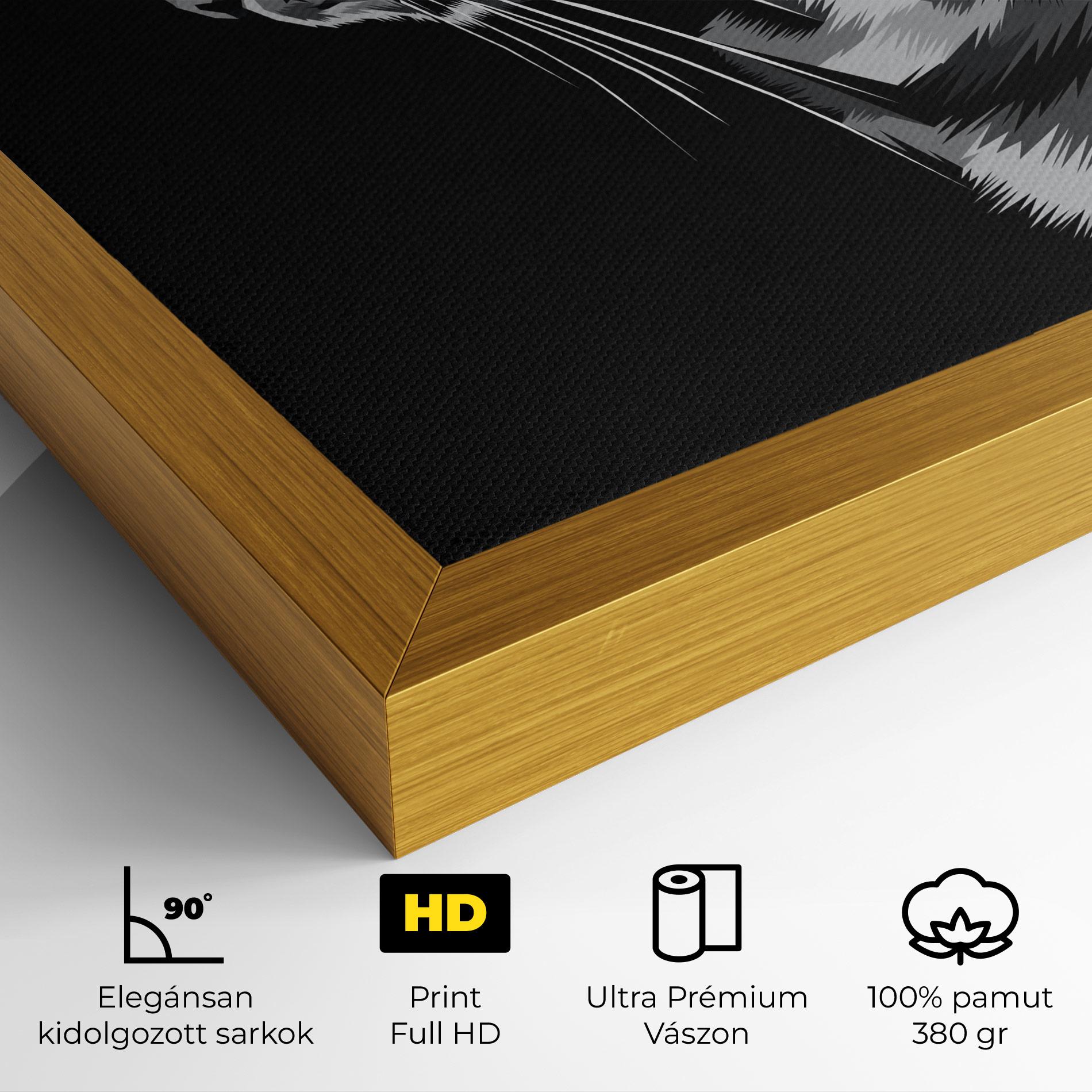 Vászonkép Black Grey Cat mockup 4