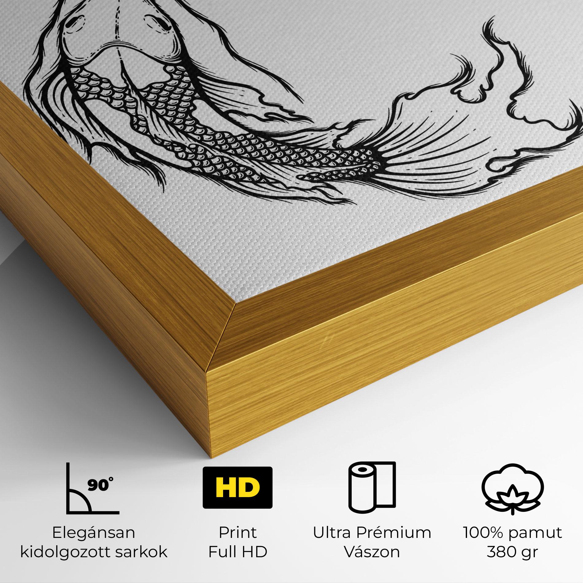 Vászonkép Yin Yang Koi mockup 4