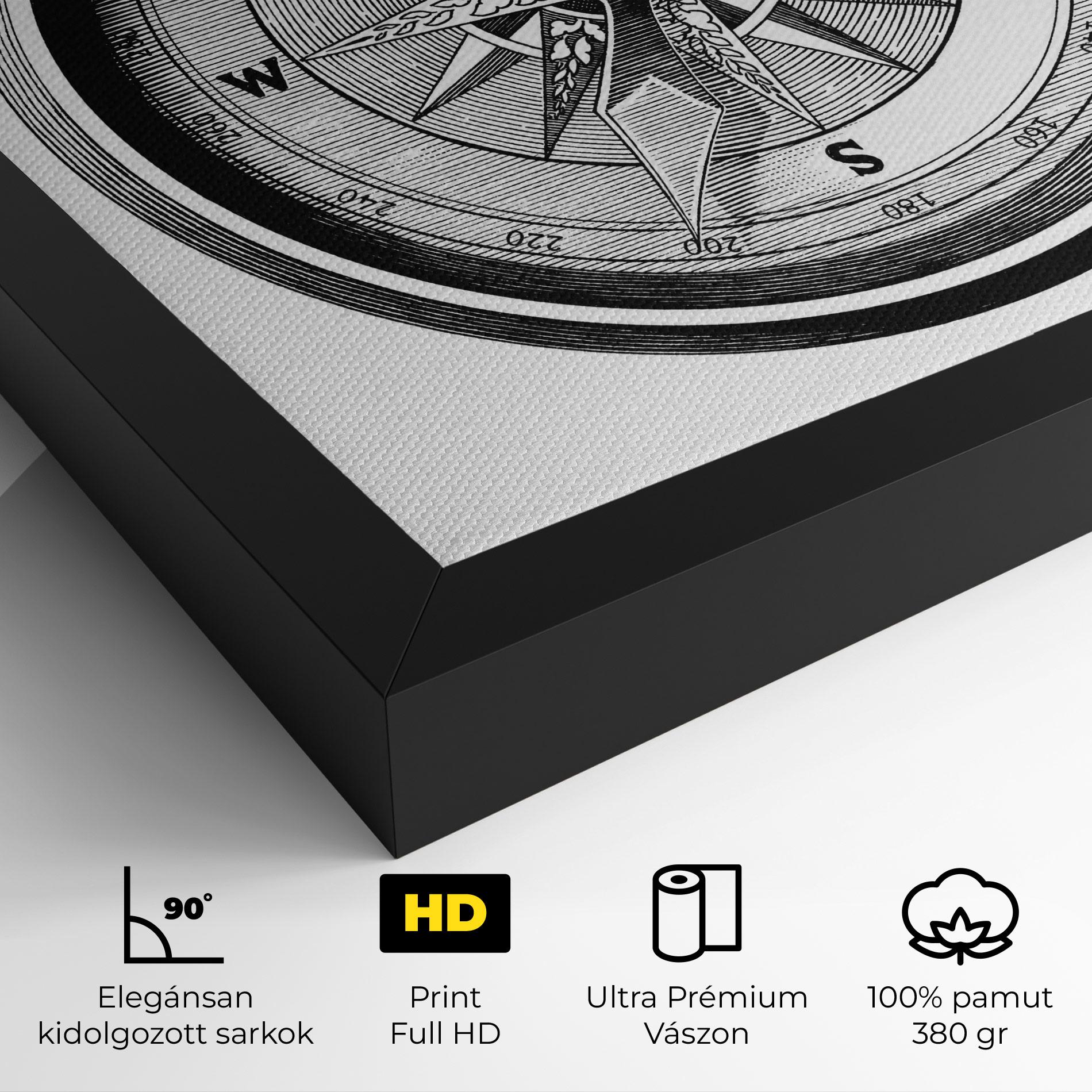 Vászonkép Black Compass mockup 4