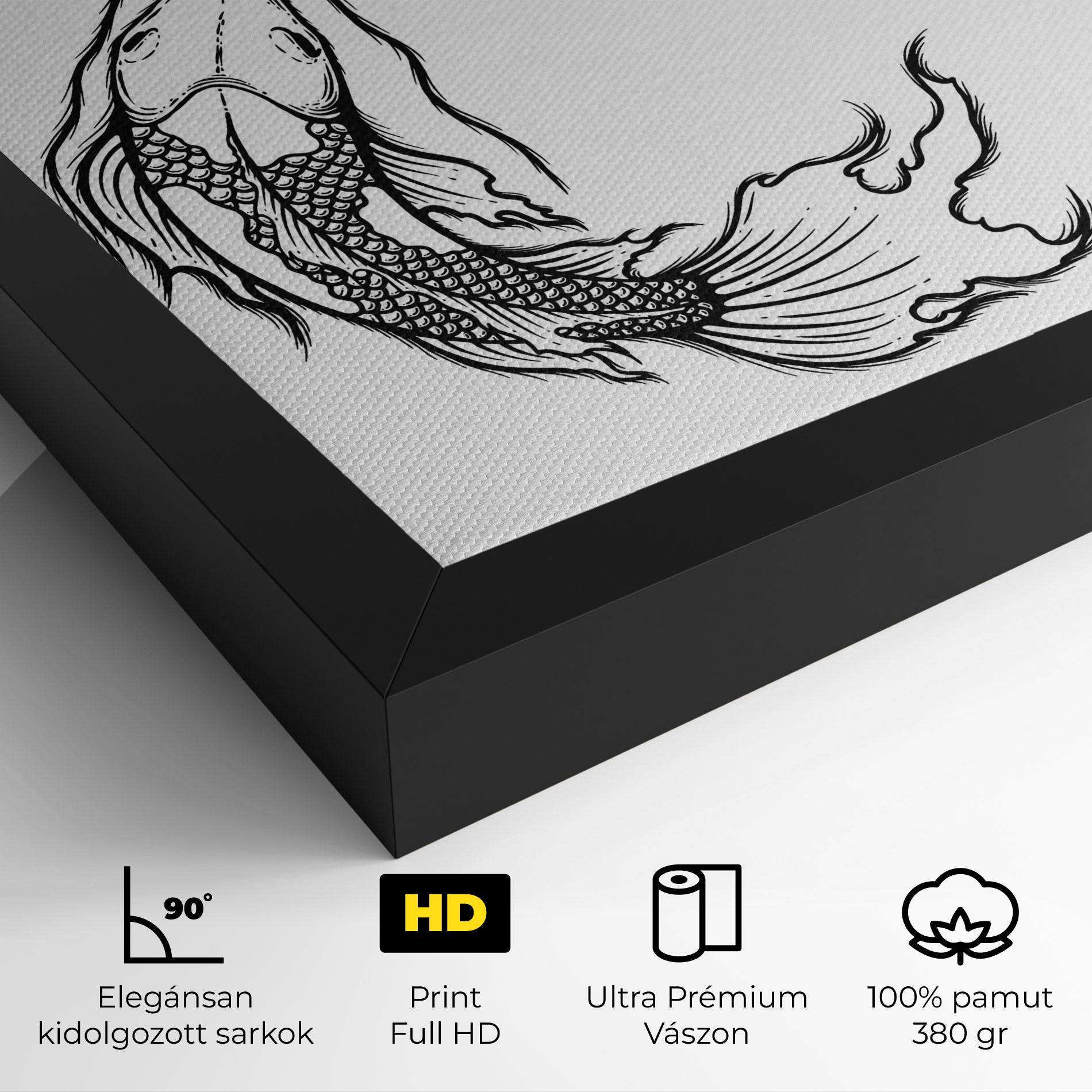 Vászonkép Yin Yang Koi mockup 4