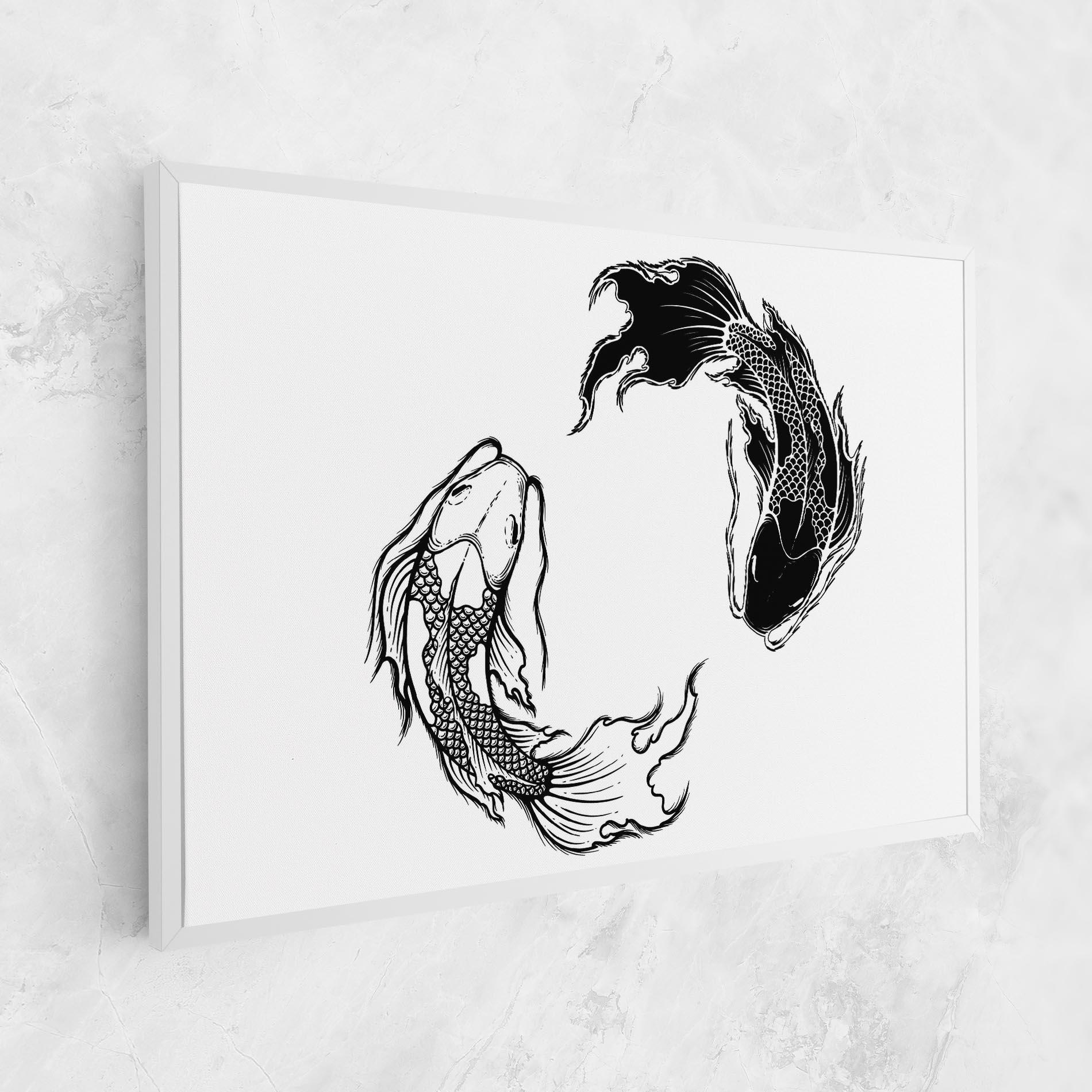 Vászonkép Yin Yang Koi mockup 1