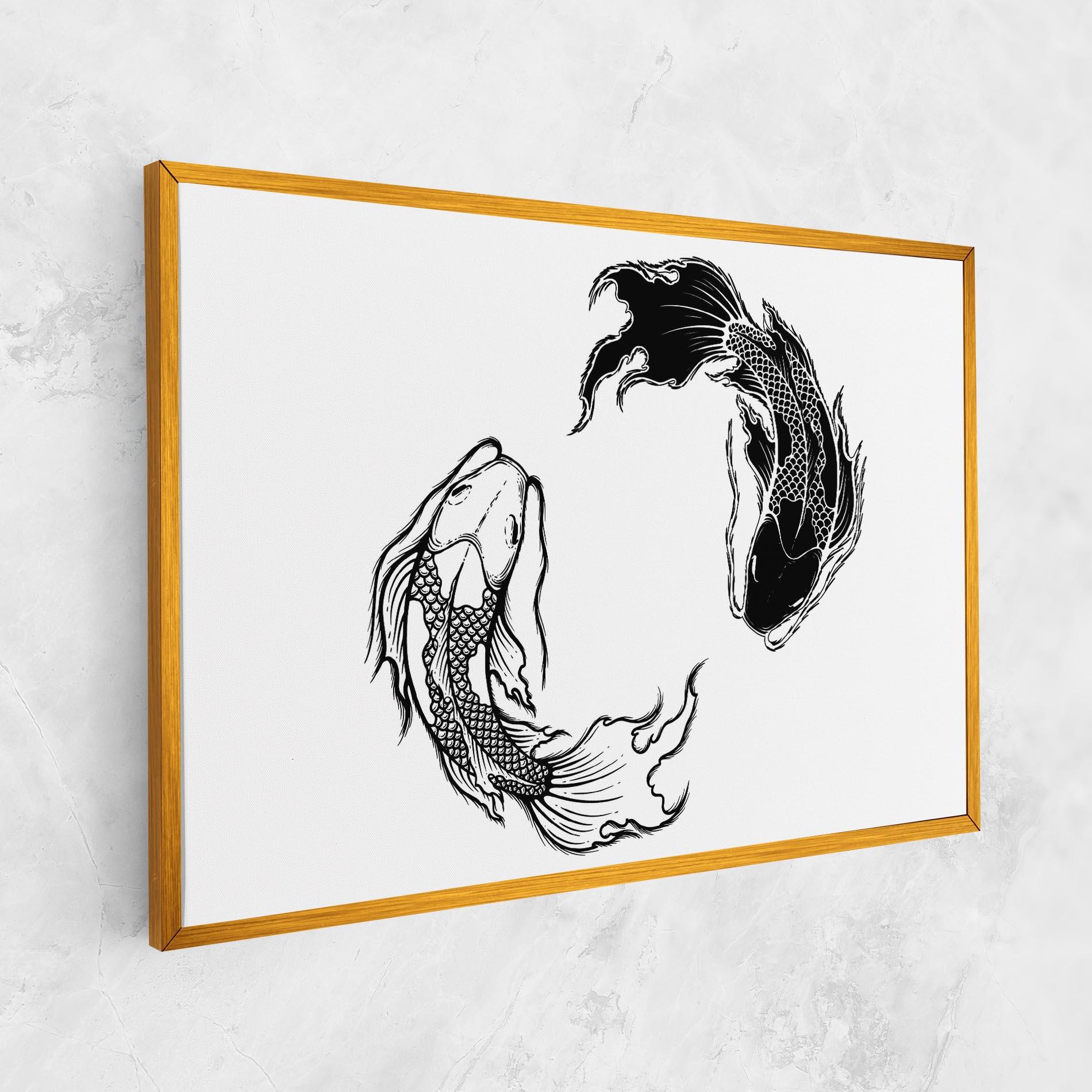 Vászonkép Yin Yang Koi mockup 1