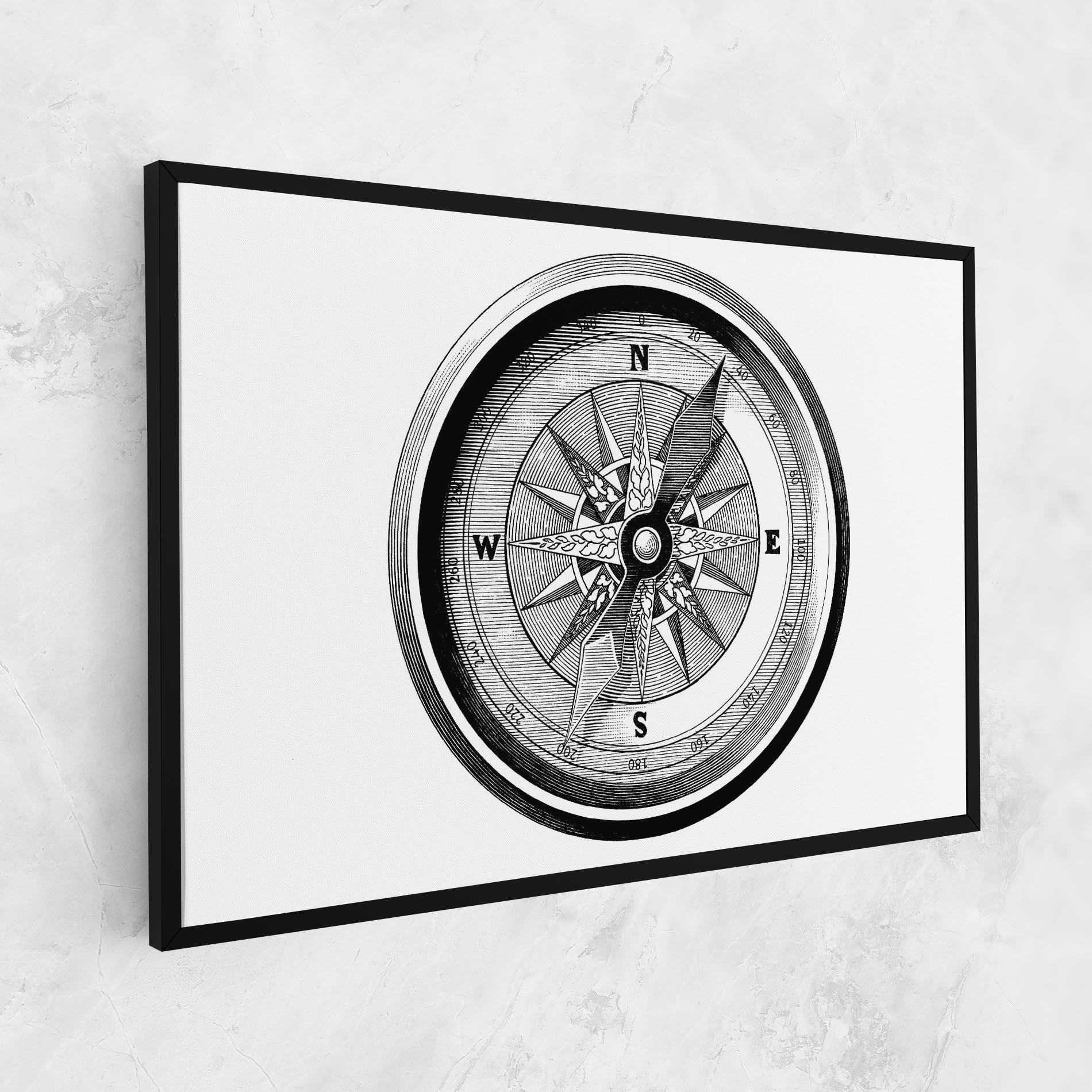 Vászonkép Black Compass mockup 1