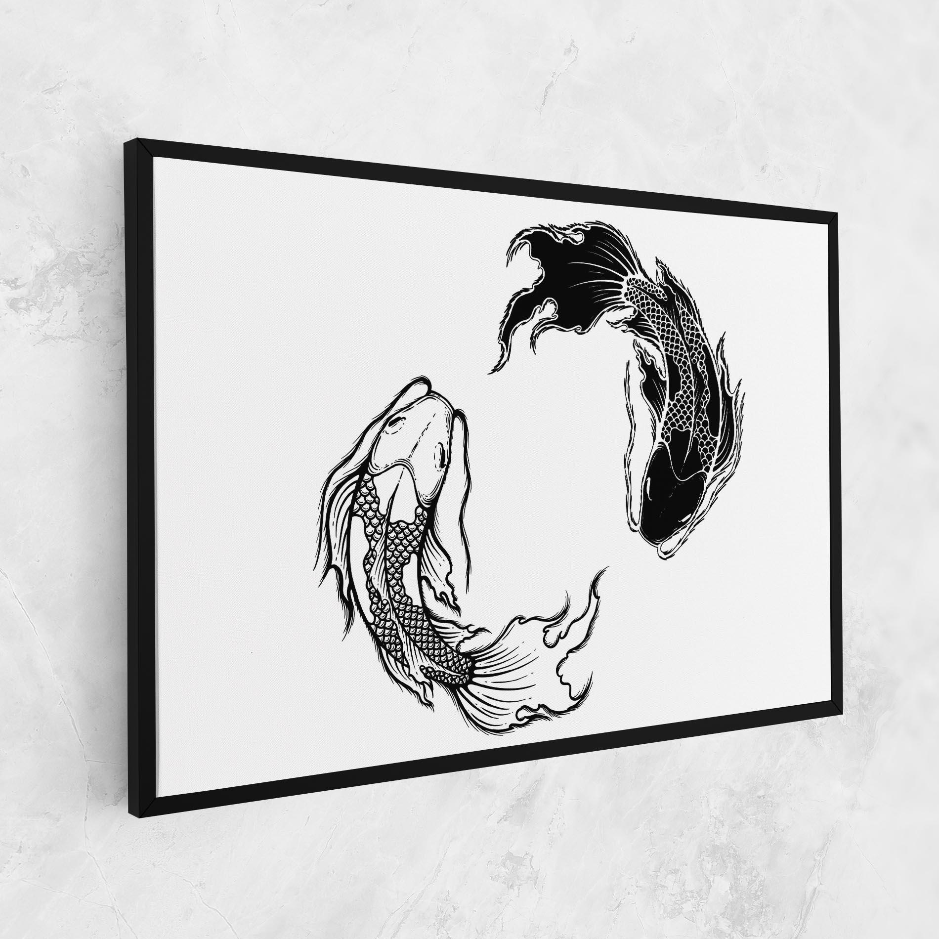 Vászonkép Yin Yang Koi mockup 1
