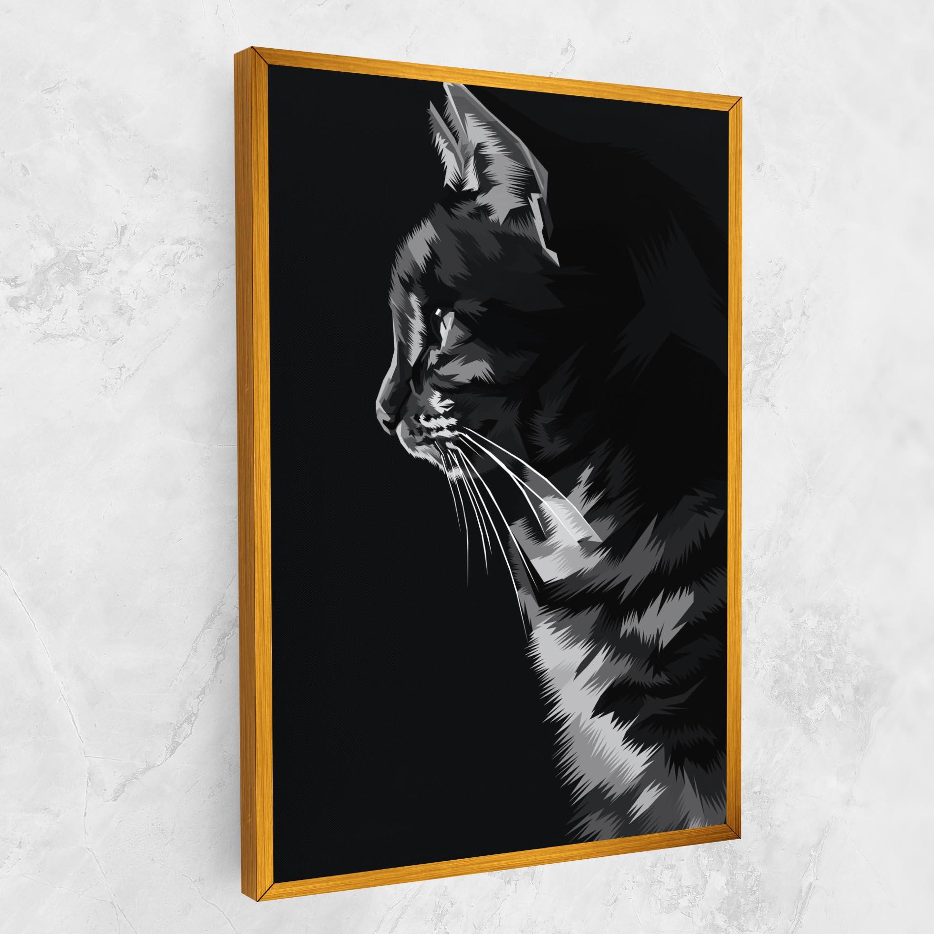 Vászonkép Black Grey Cat mockup 1