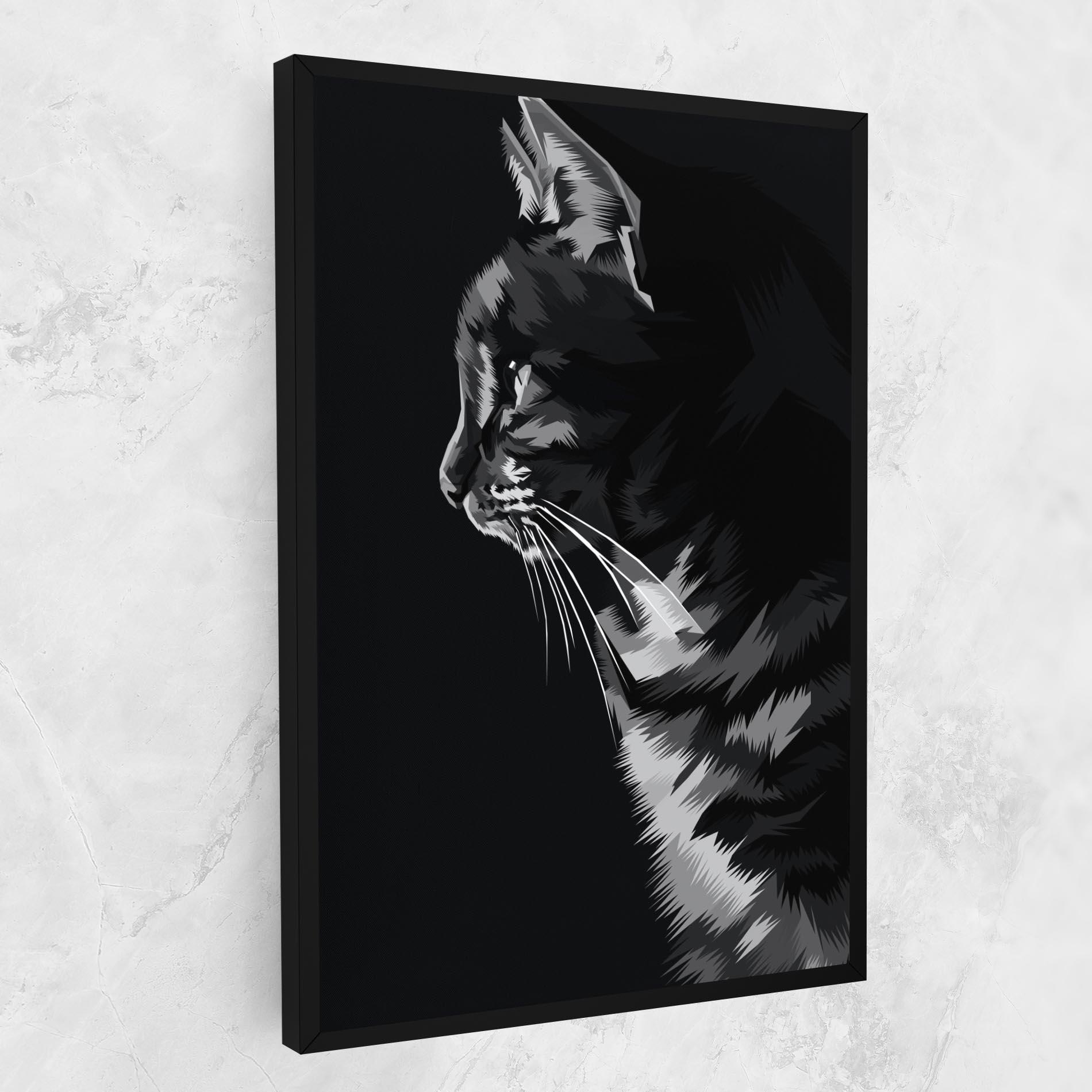 Vászonkép Black Grey Cat mockup 1