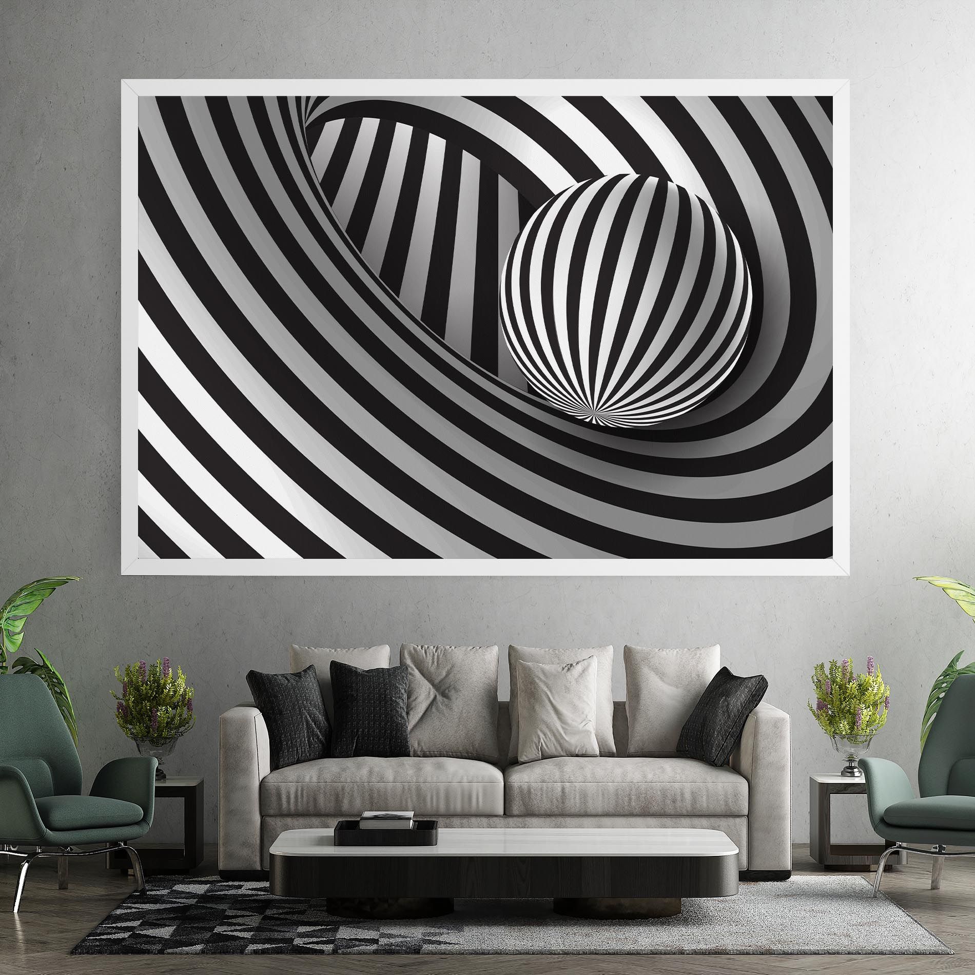 3d Zebra Ball mockup 7