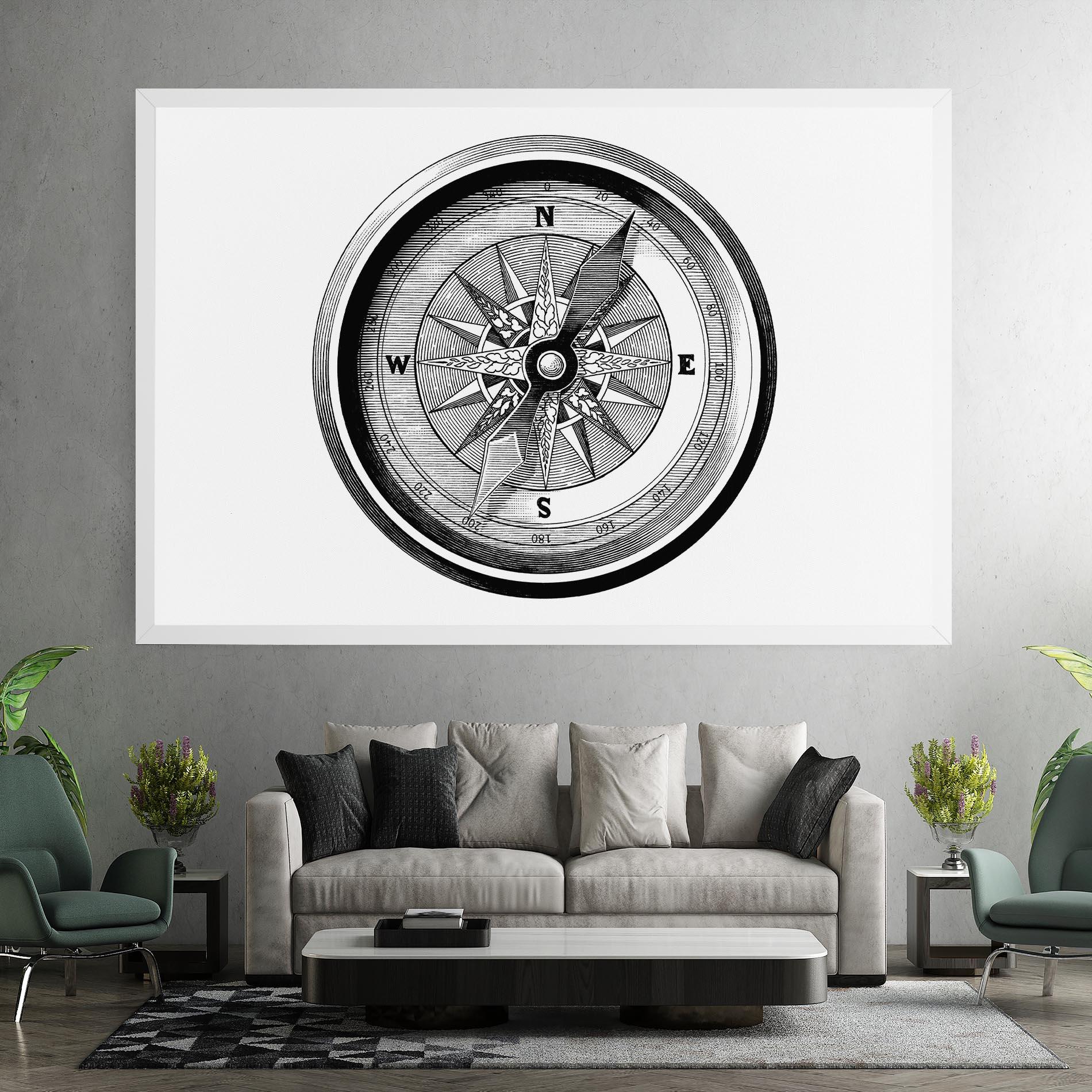 Vászonkép Black Compass mockup 7