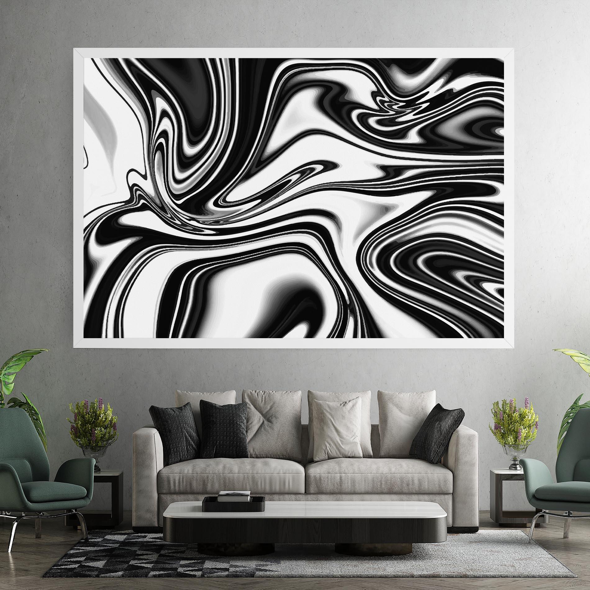 Vászonkép Black White Liquid mockup 7